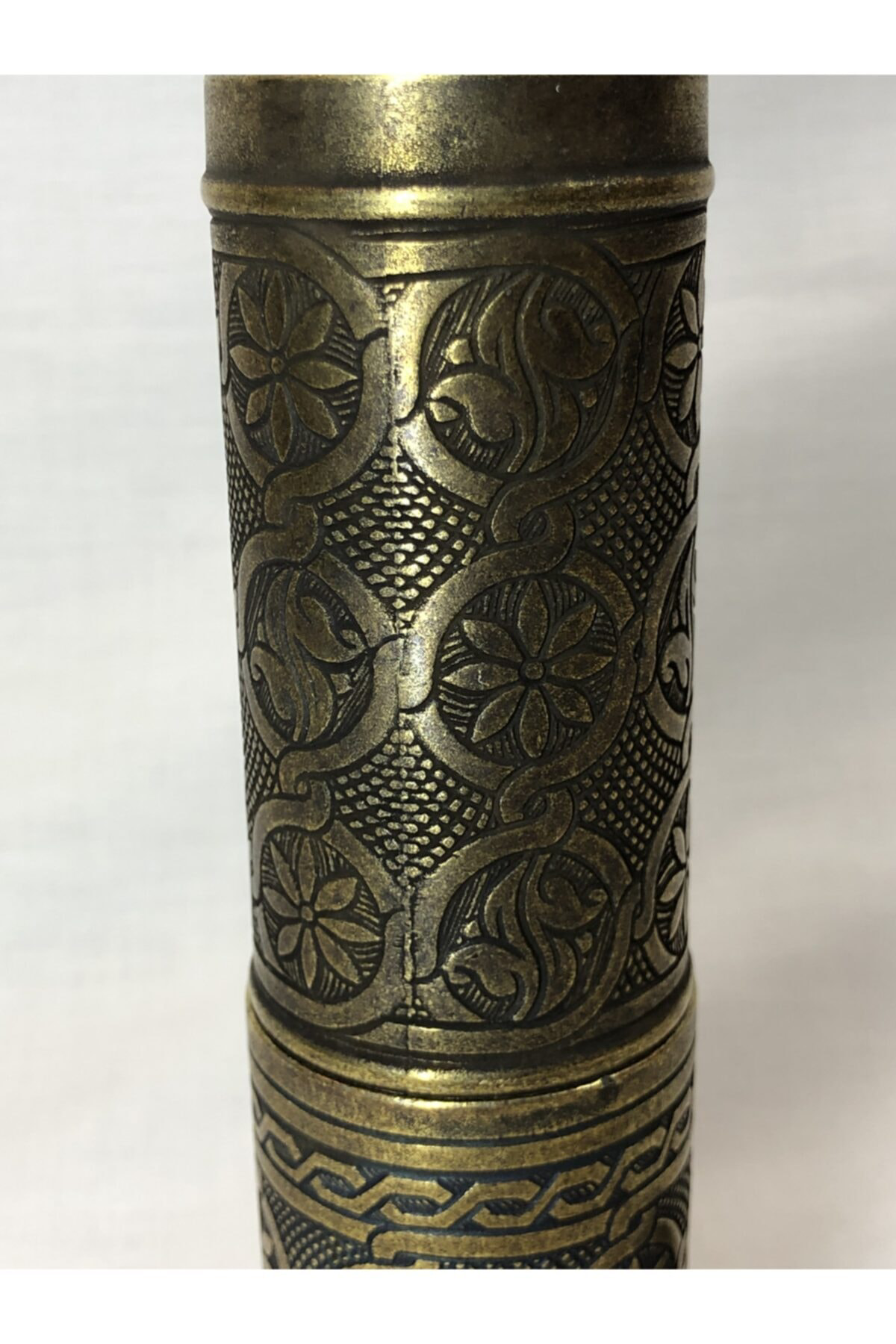 Eskitme Osmanlı Sitili Antik Pirinç Renkli Büyük Boy Değirmen Kah