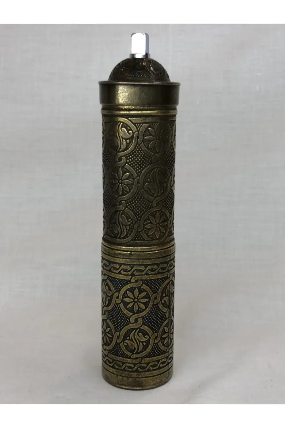 Eskitme Osmanlı Sitili Antik Pirinç Renkli Büyük Boy Değirmen Kah