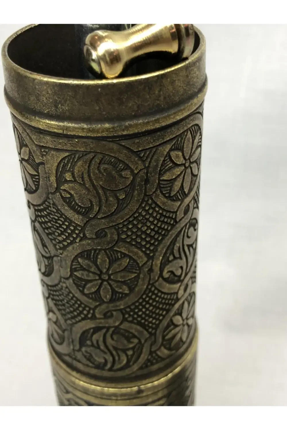 Eskitme Osmanlı Sitili Antik Pirinç Renkli Büyük Boy Değirmen Kah