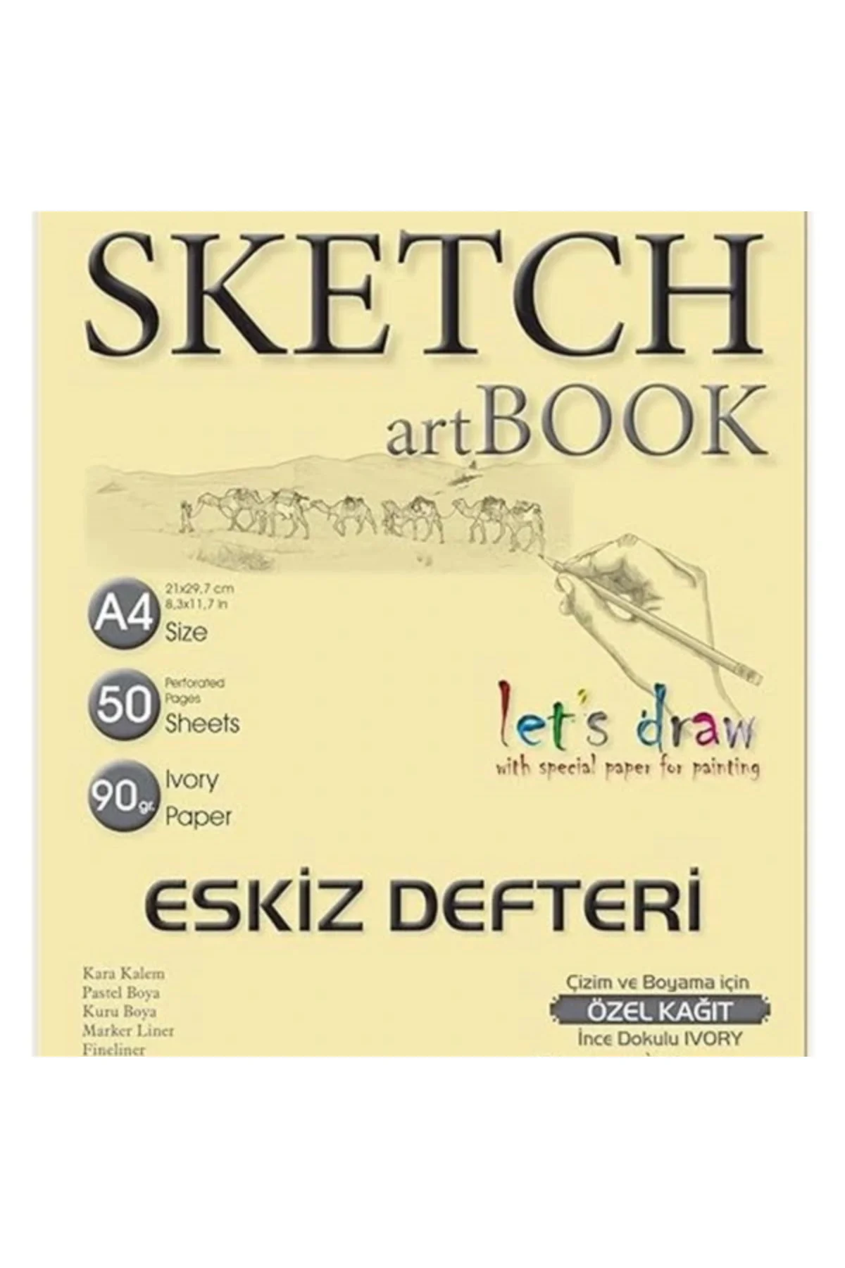 Eskiz Defteri A4 50 Yaprak Spiralli Ivory Sketchbook 90 gr