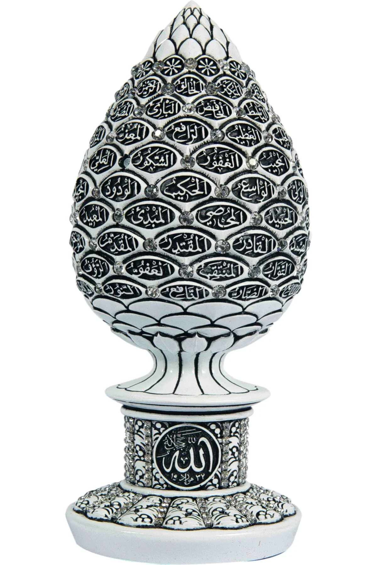 Esma-ül Hüsna Kristal Taşlı Biblo 8x19cm - Beyaz - 8699433216373