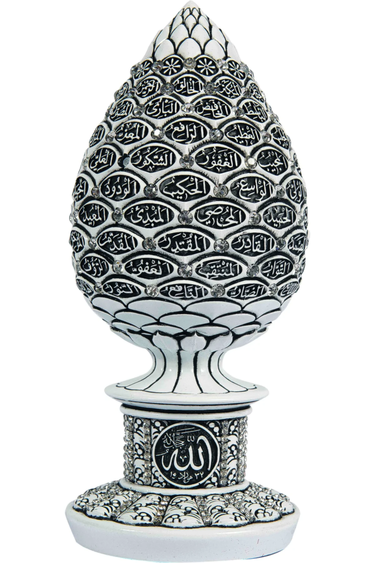 Esma-ül Hüsna Kristal Taşlı Biblo 8x19cm - Beyaz - 8699433216373