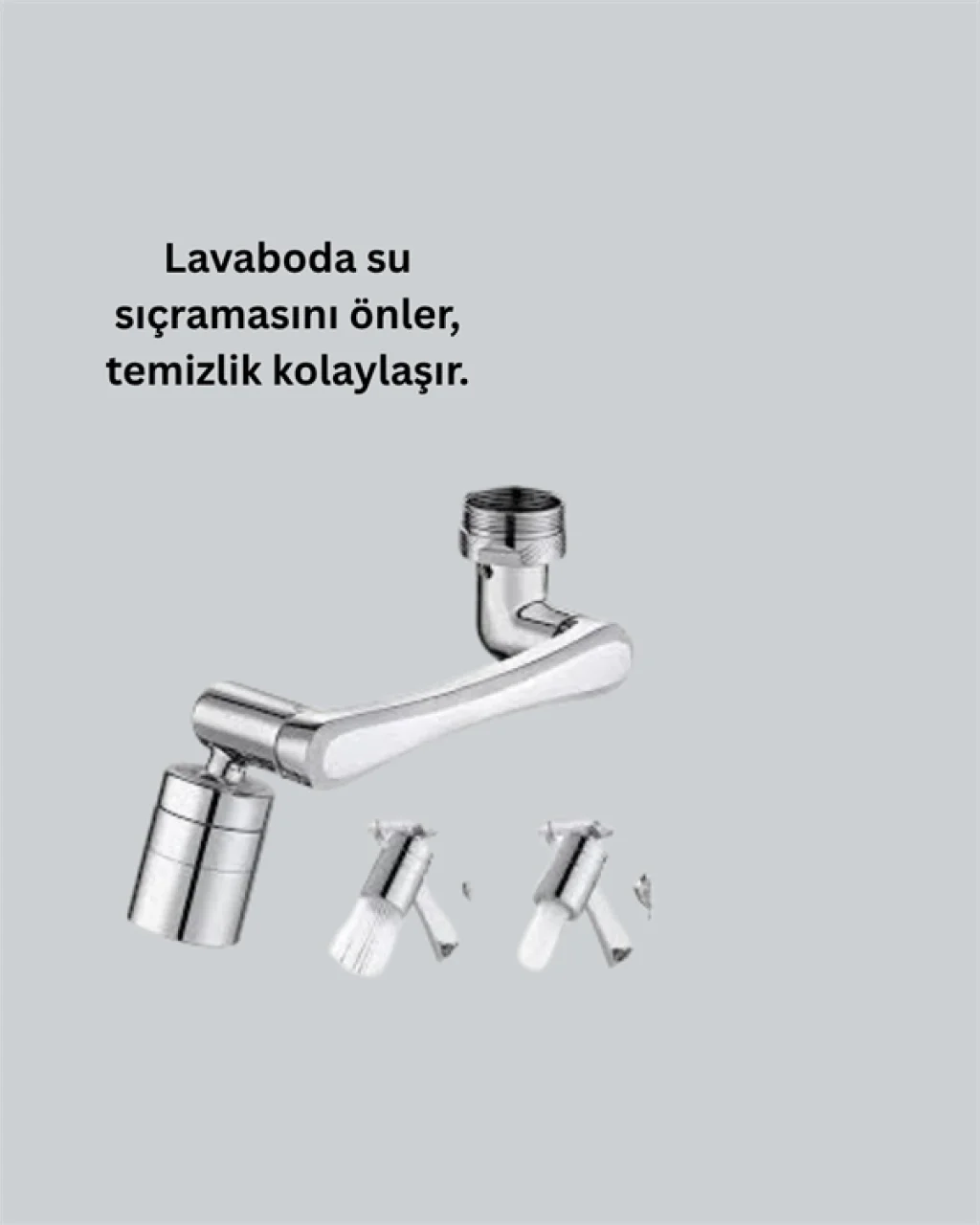 Esnek 1080° Musluk Başlığı 3 Eklemli Hareketli Su Modlu Lavabo Ap