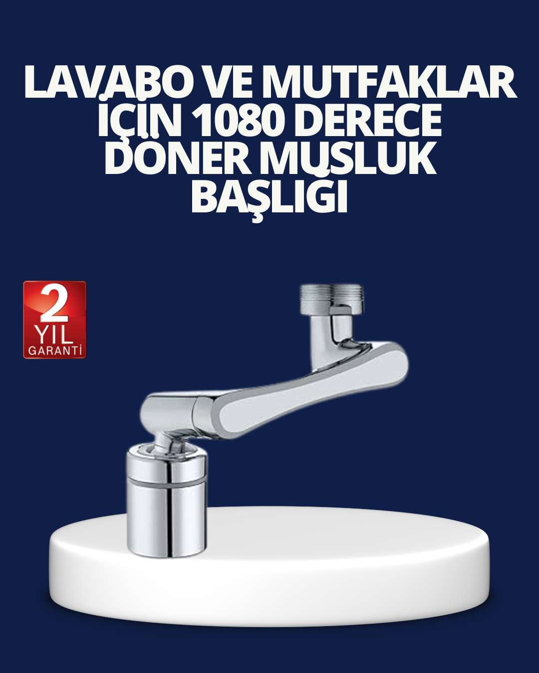 Esnek 1080° Musluk Başlığı 3 Eklemli Hareketli Su Modlu Lavabo Ap