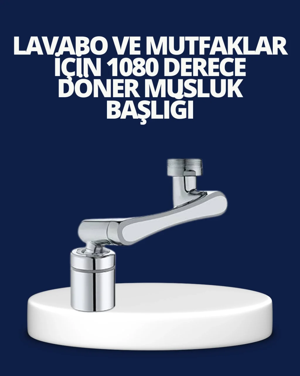 Esnek 1080° Musluk Başlığı 3 Eklemli Hareketli Su Modlu Lavabo Ap