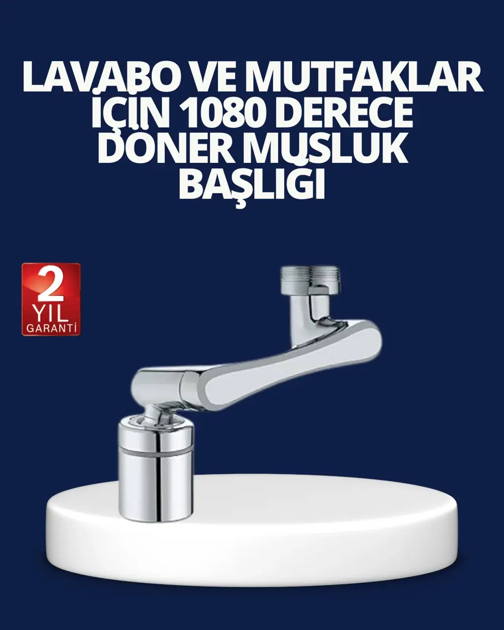 Esnek 1080° Musluk Başlığı 3 Eklemli Hareketli Su Modlu Lavabo Ap