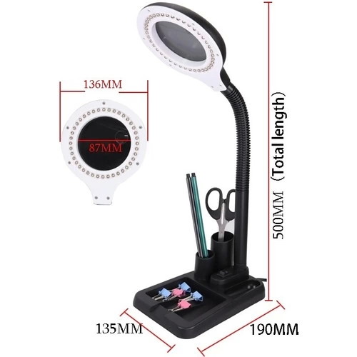 Just Cheap Store Esnek 5X /10X,40 Led İşikli Büyüteç ,Lamba  Büyüteç Okuma, Çalişm