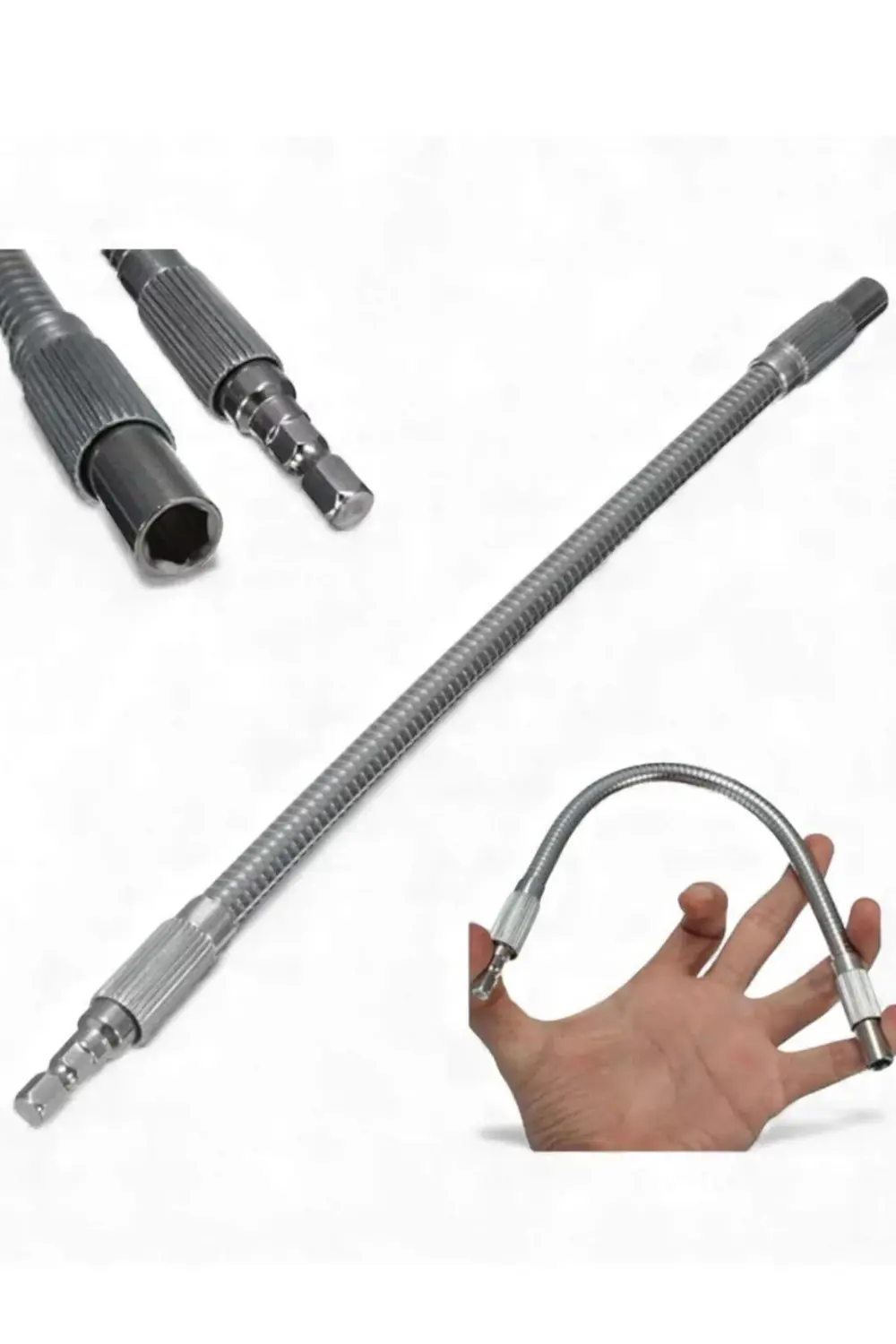 Esnek Bükülebilir Matkap Uzatma Hortumu 1/4 Bit Ucu – 400 mm Vida