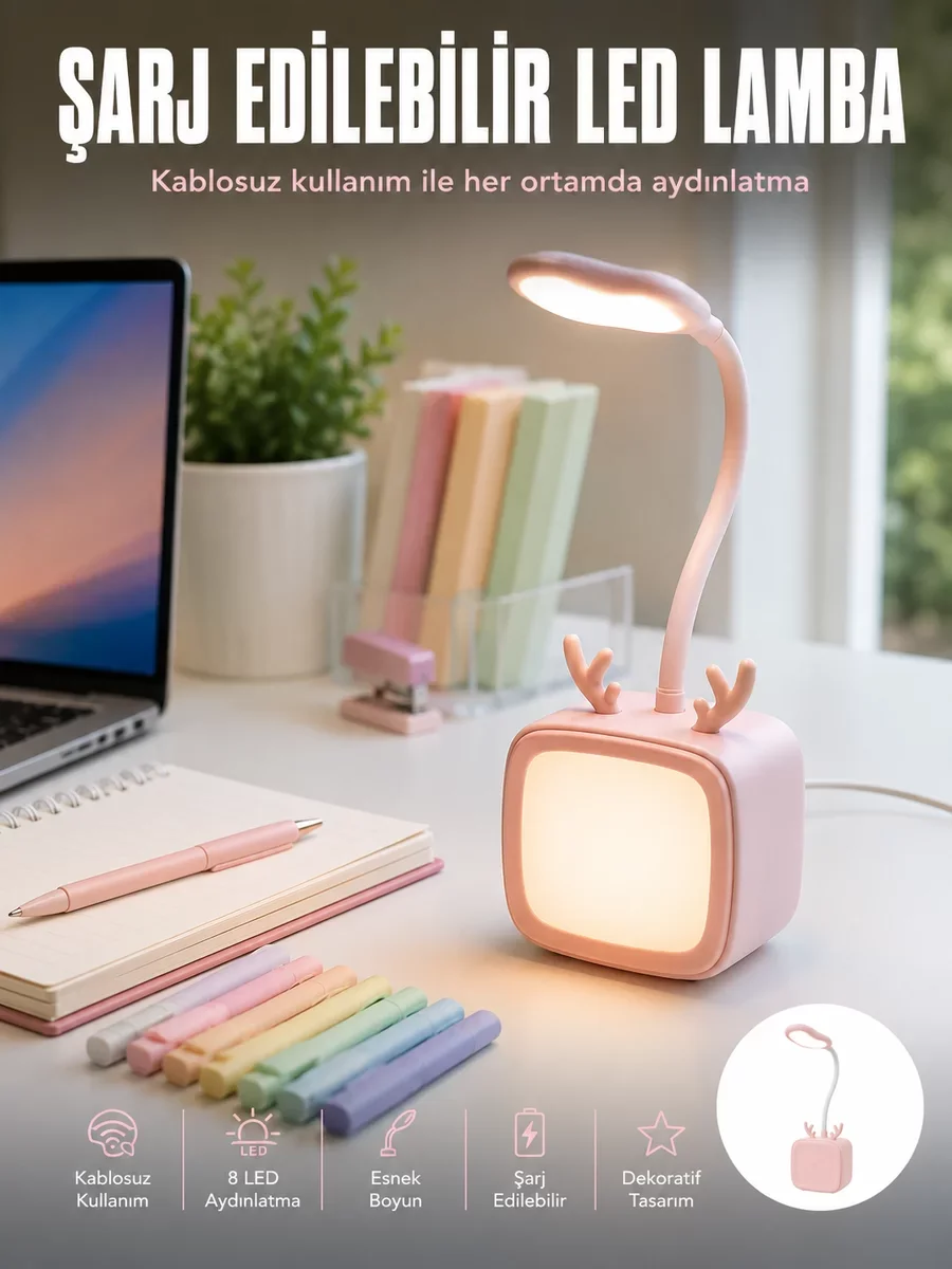 Esnek Gövdeli LED Masa Lambası Taşınabilir Gece Aydınlatması Esnek Gövdeli LED Masa Lambası Taşınabilir Gece Aydınlatması