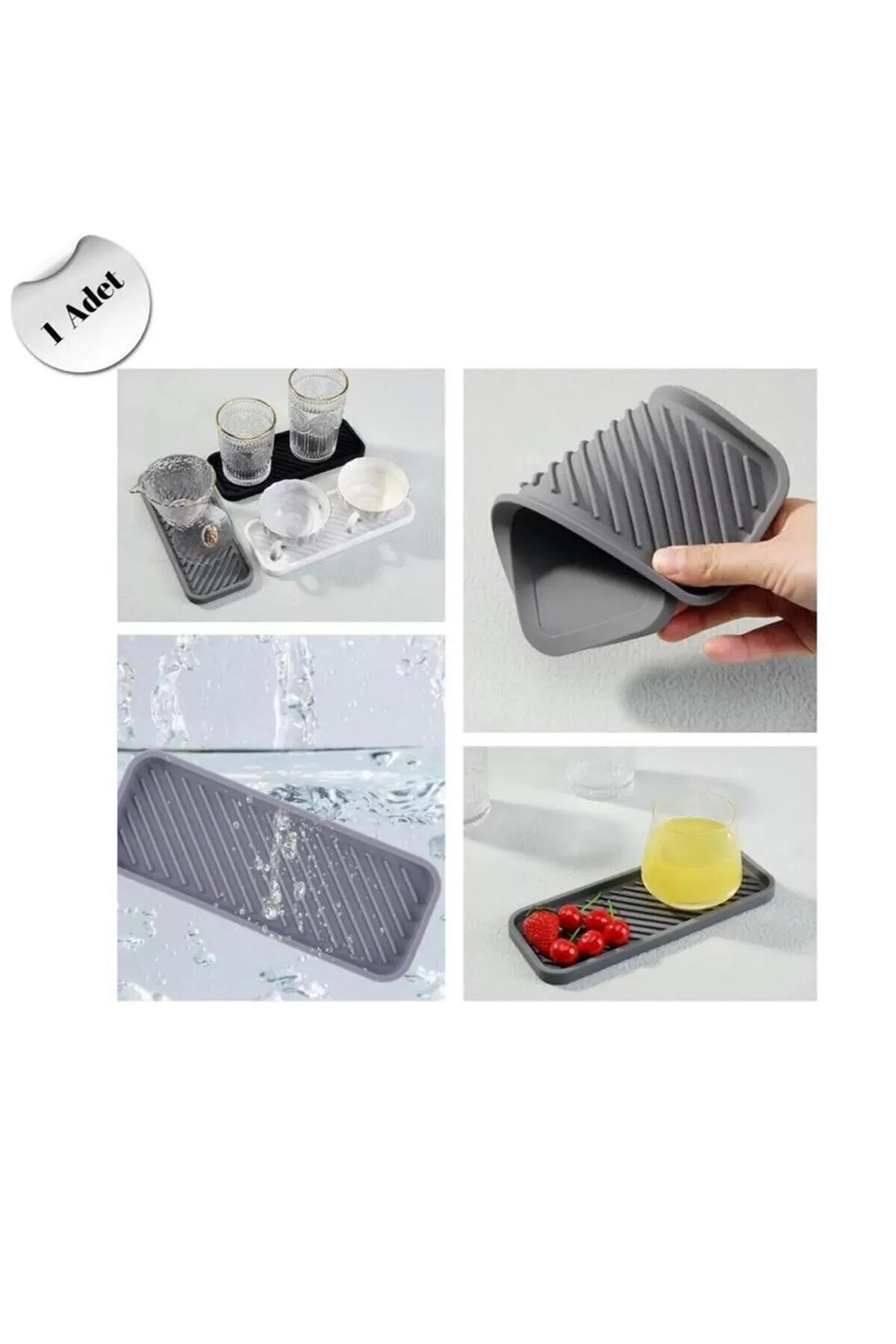 Esnek Silikon Yağdanlık Altlığı Hijyenik Çok Amaçlı Organizer Sab