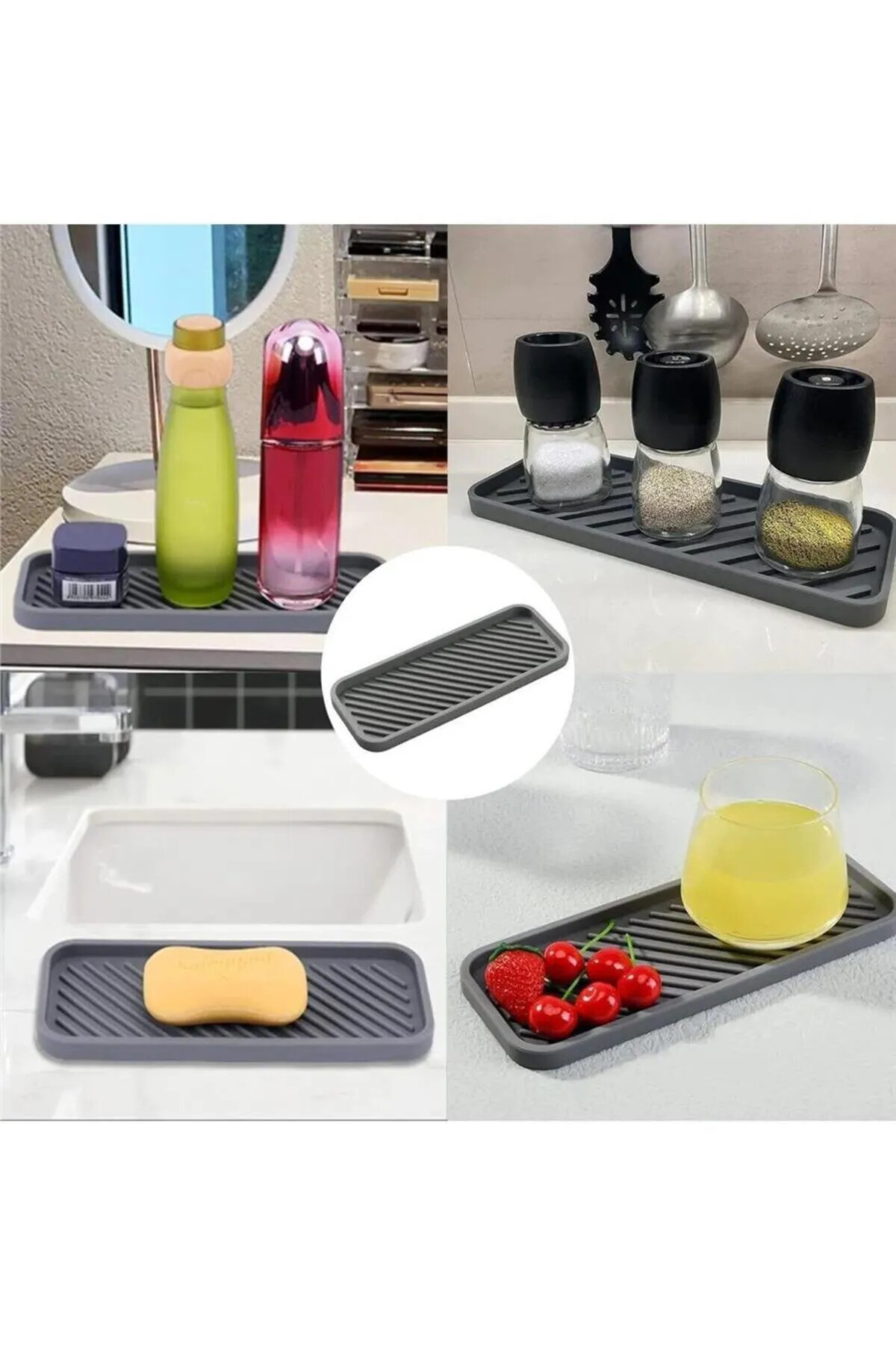 Esnek Silikon Yağdanlık Altlığı Hijyenik Çok Amaçlı Organizer Sab