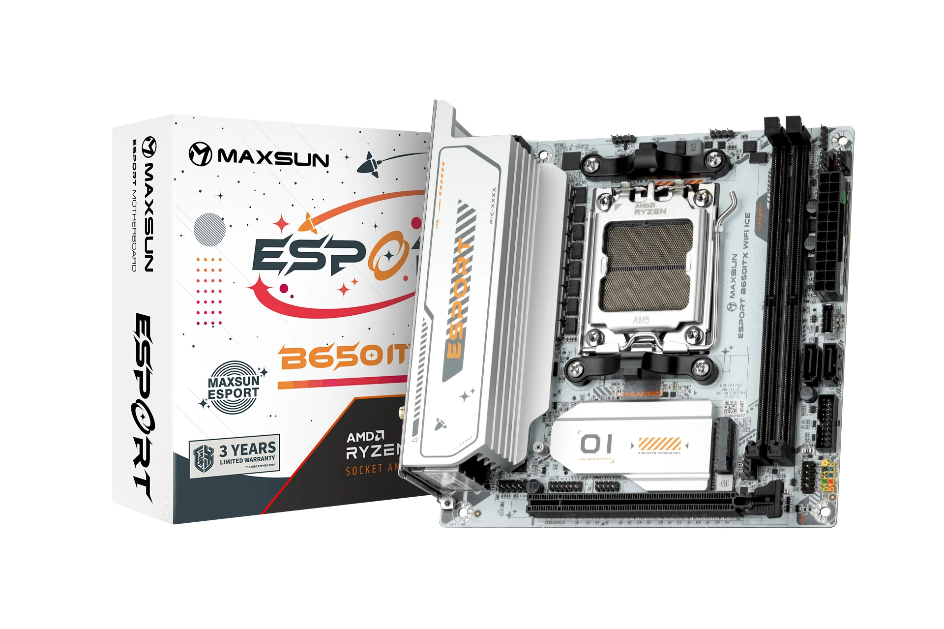 eSport B650ITX WIFI ICE AM5 DDR5 8000Mhz M.2 HDMI Itx AMD Anakart Beyaz