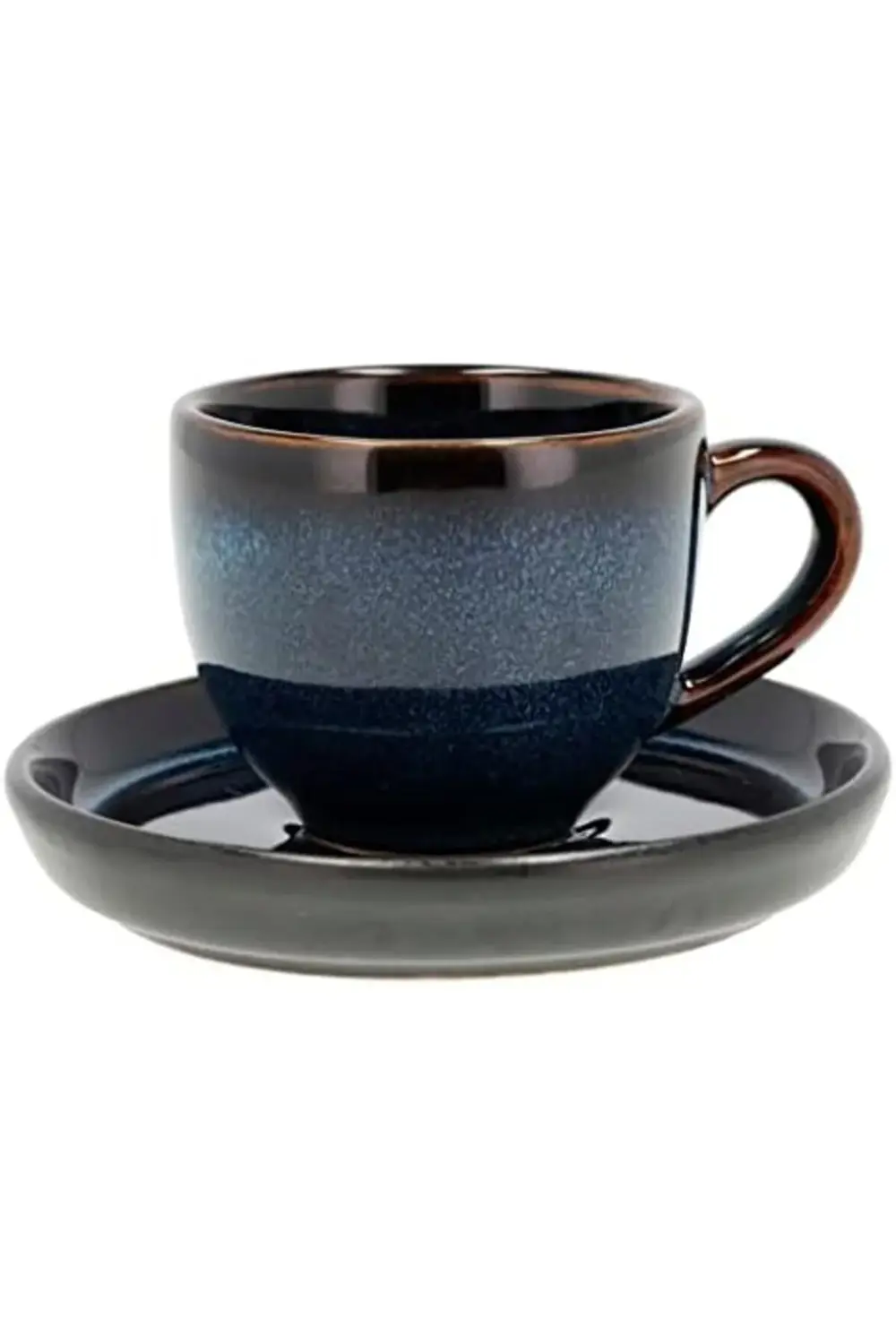 Espresso Fincanı Altlıklı Dia 5,5 x 5 cm 7 cl Koyu Mavi/Siyah 117