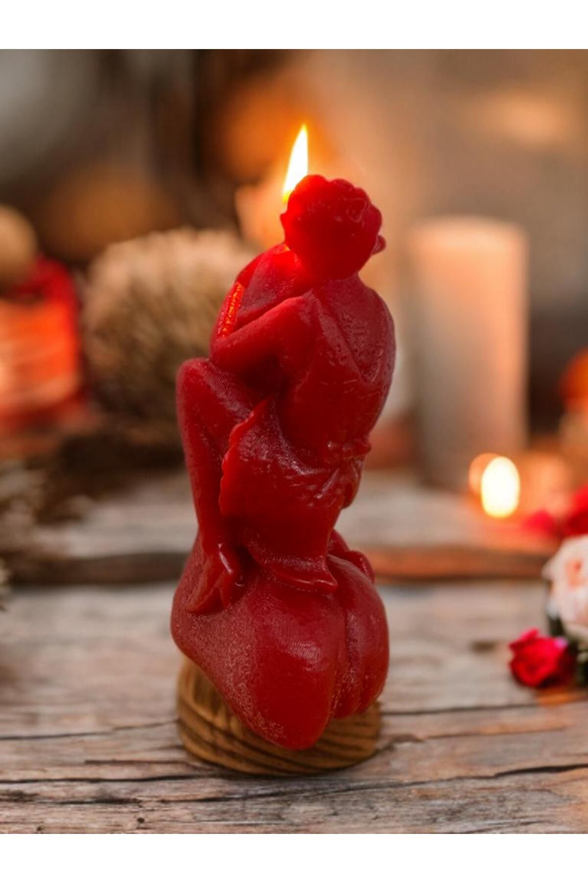 Aresmumatölyesi  Esprili Dekoratif Sarılan Kadın Mum