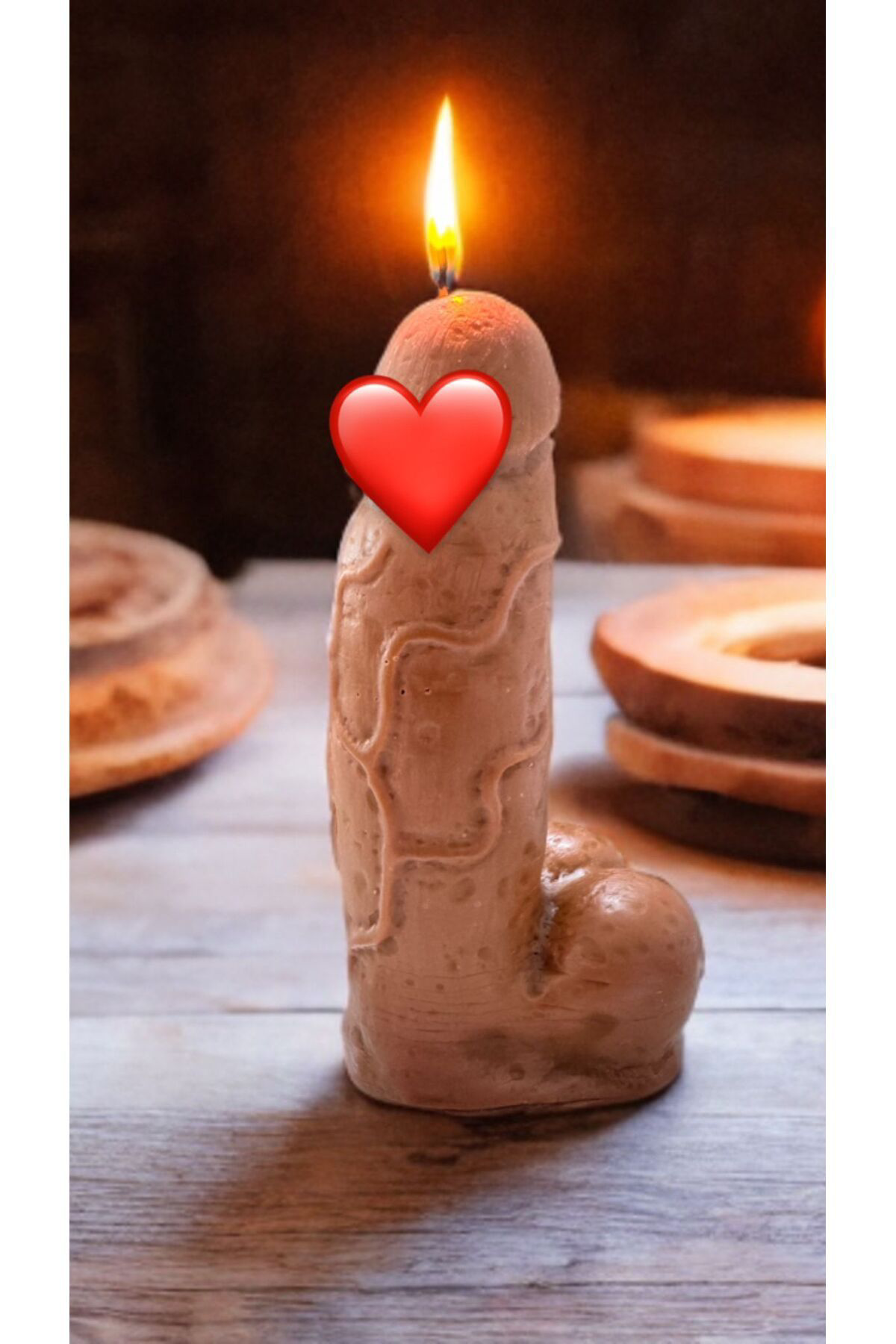 Aresmumatölyesi  Esprili Hediyelik Kalın 14 Cm Organ Dekoratif Mum