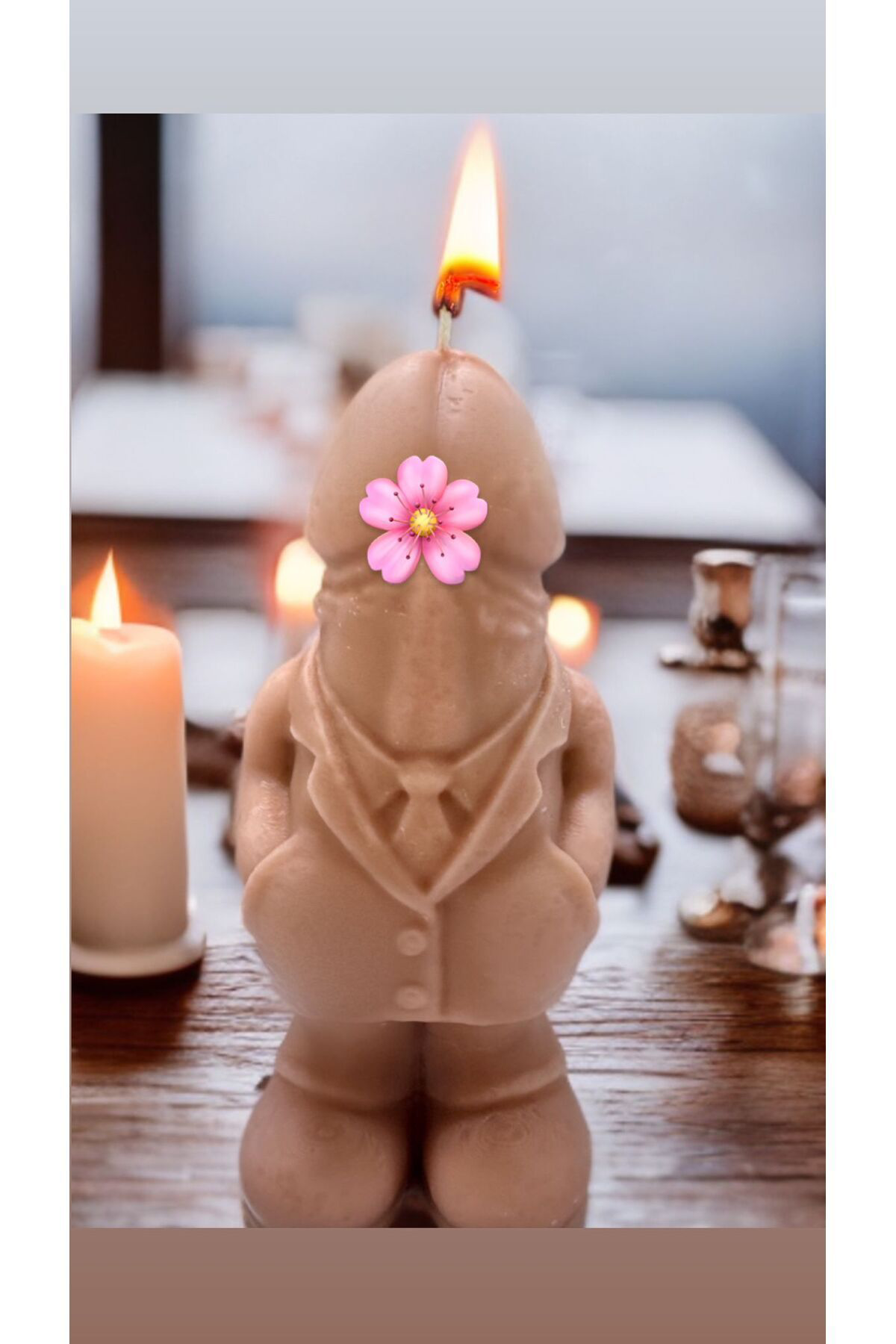 Aresmumatölyesi  Esprili Hediyelik Smokin Giymiş Dekoratif Mum 15 Cm 300 Gr Büyük