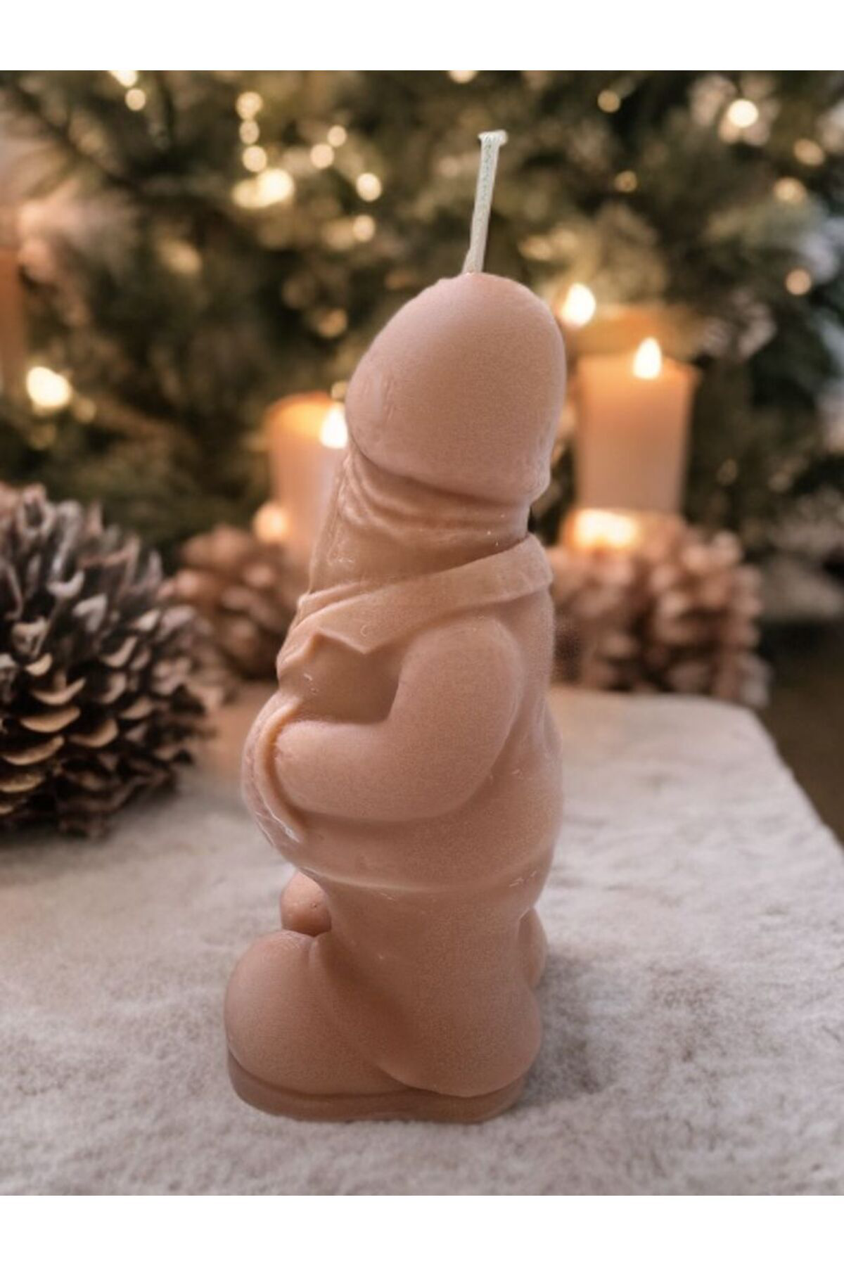 Aresmumatölyesi  Esprili Hediyelik Smokin Giymiş Dekoratif Mum 15 Cm 300 Gr Büyük