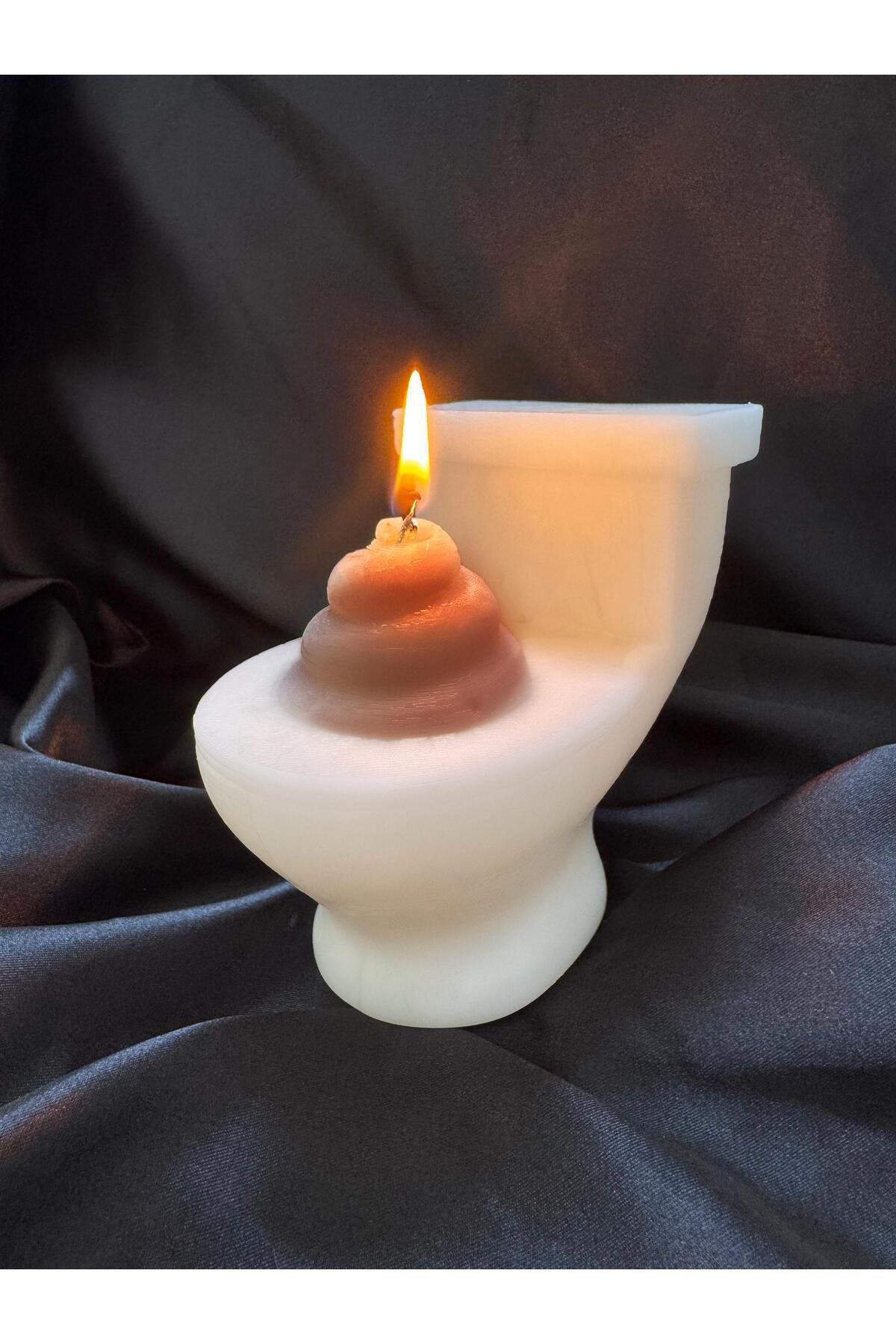 Aresmumatölyesi  Esprili Hediyelik Tuvalet Klozet Şeklinde Dekoratif Mum