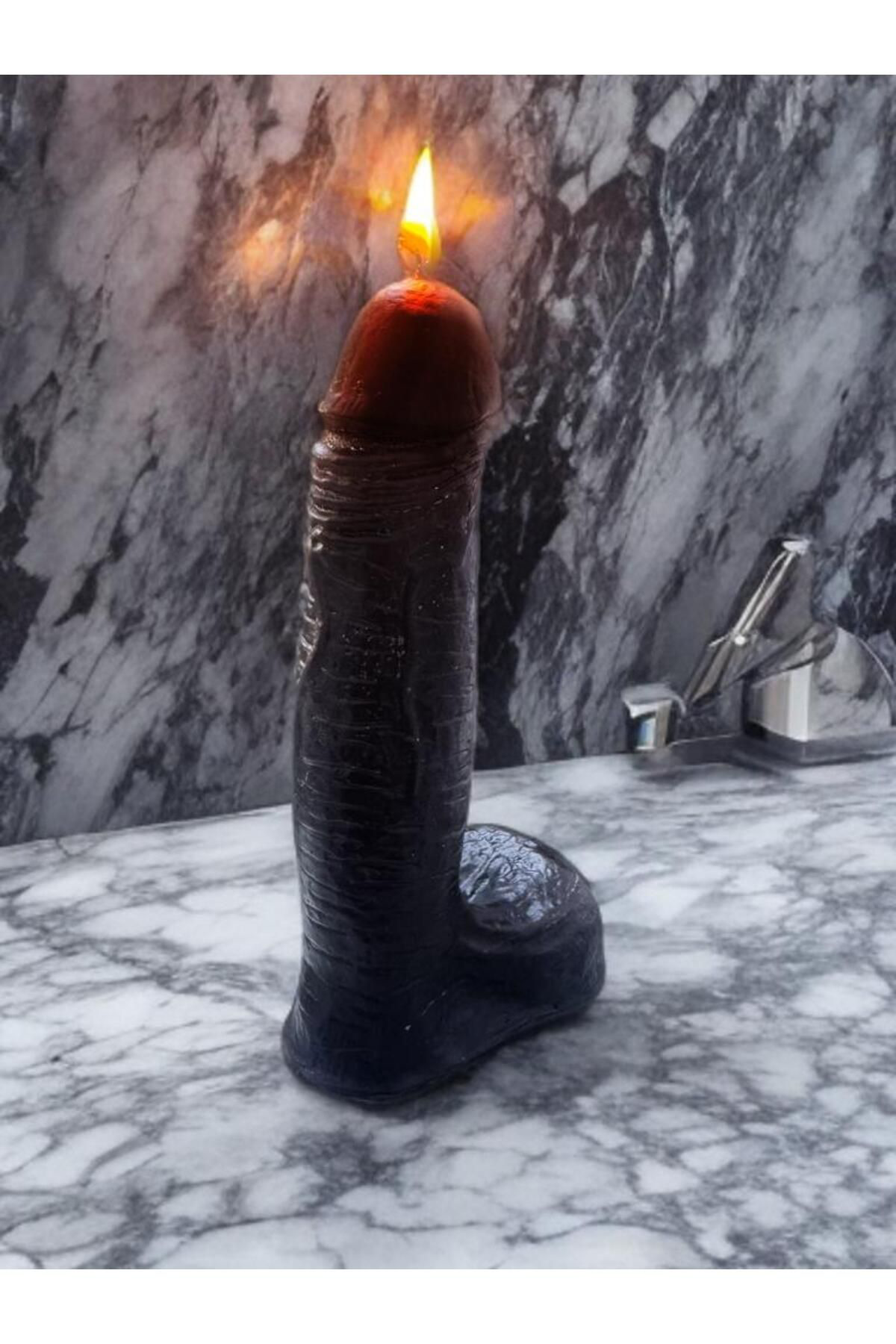 Aresmumatölyesi  Esprili Hediyelik Kokulu Zencipenis Şeklinde 15 Cm Dekoratif Mum