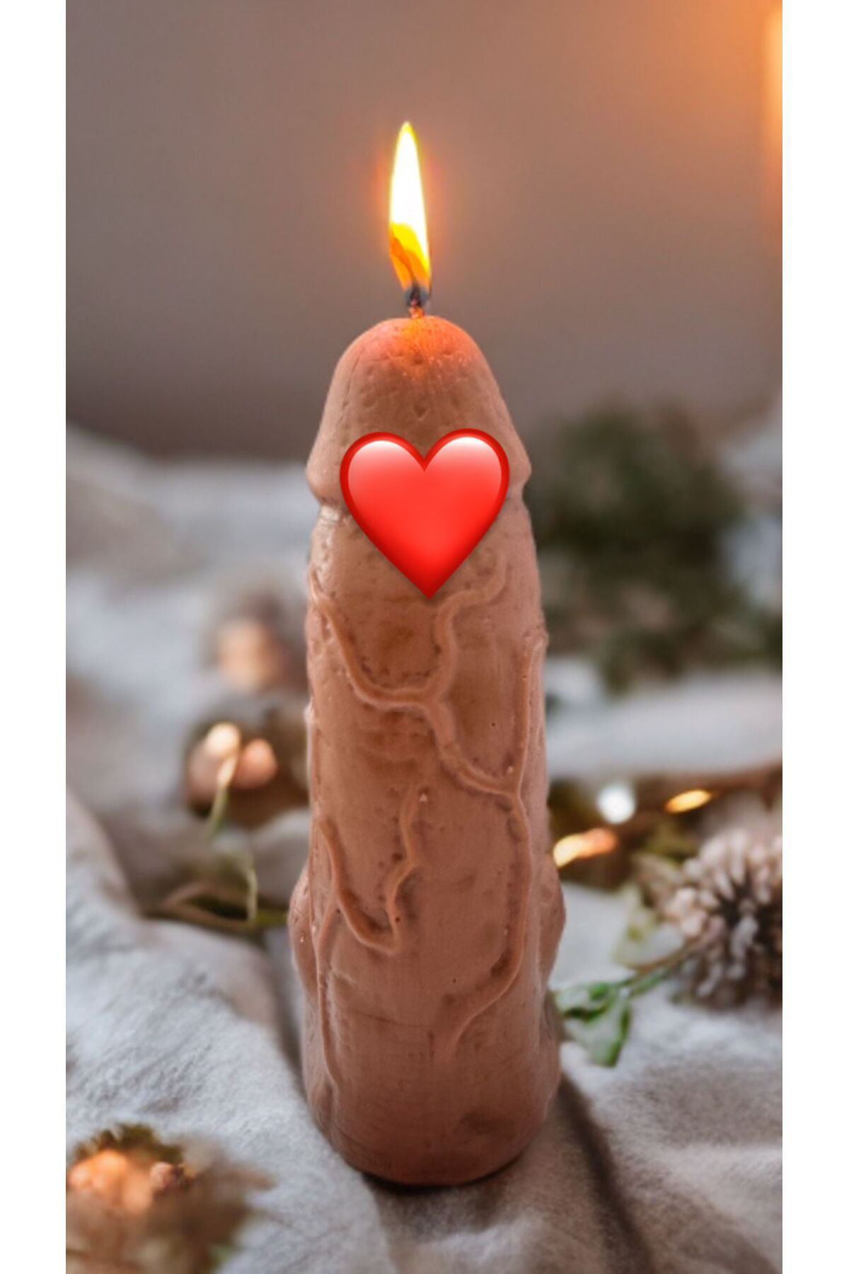 Aresmumatölyesi  Esprili Hediyelik Kalın 14 Cm Organ Dekoratif Mum