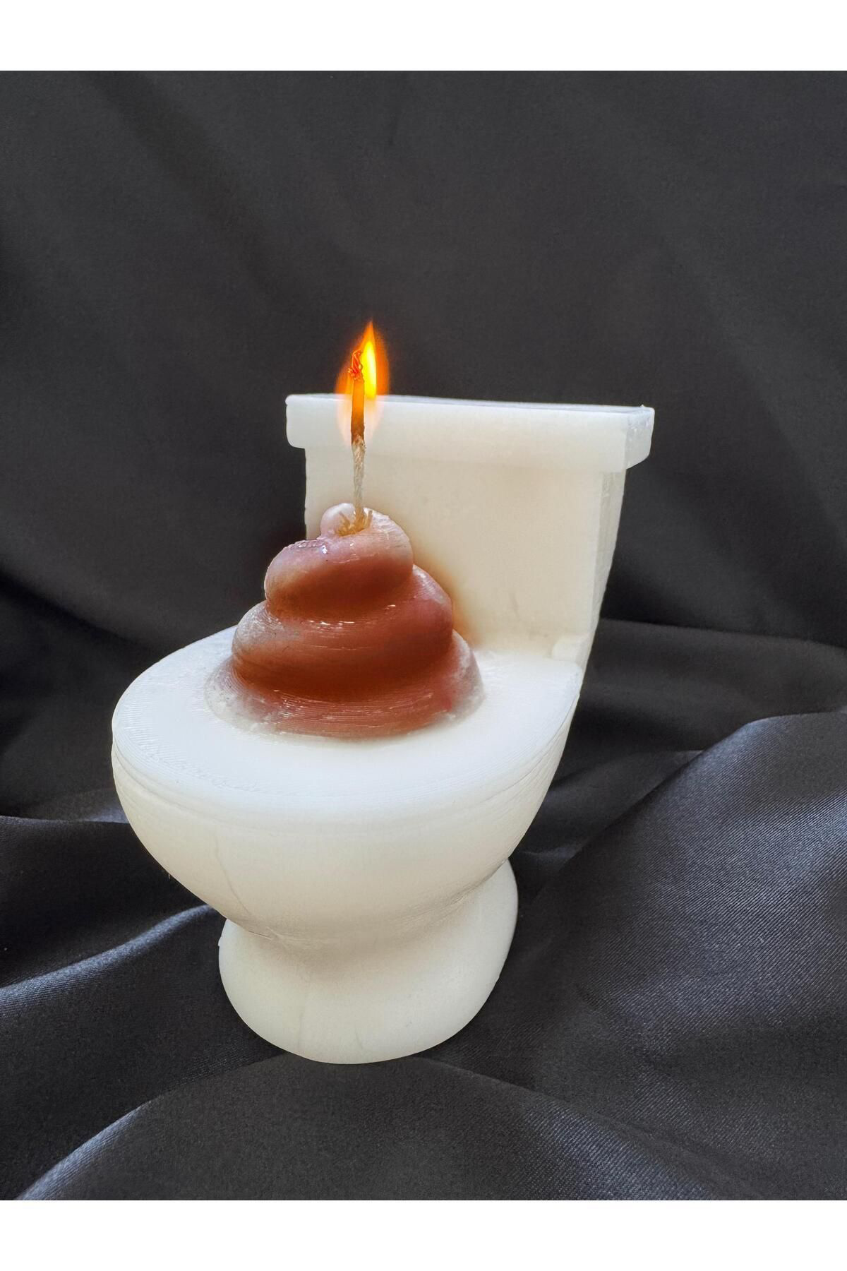 Aresmumatölyesi  Esprili Hediyelik Tuvalet Klozet Şeklinde Dekoratif Mum