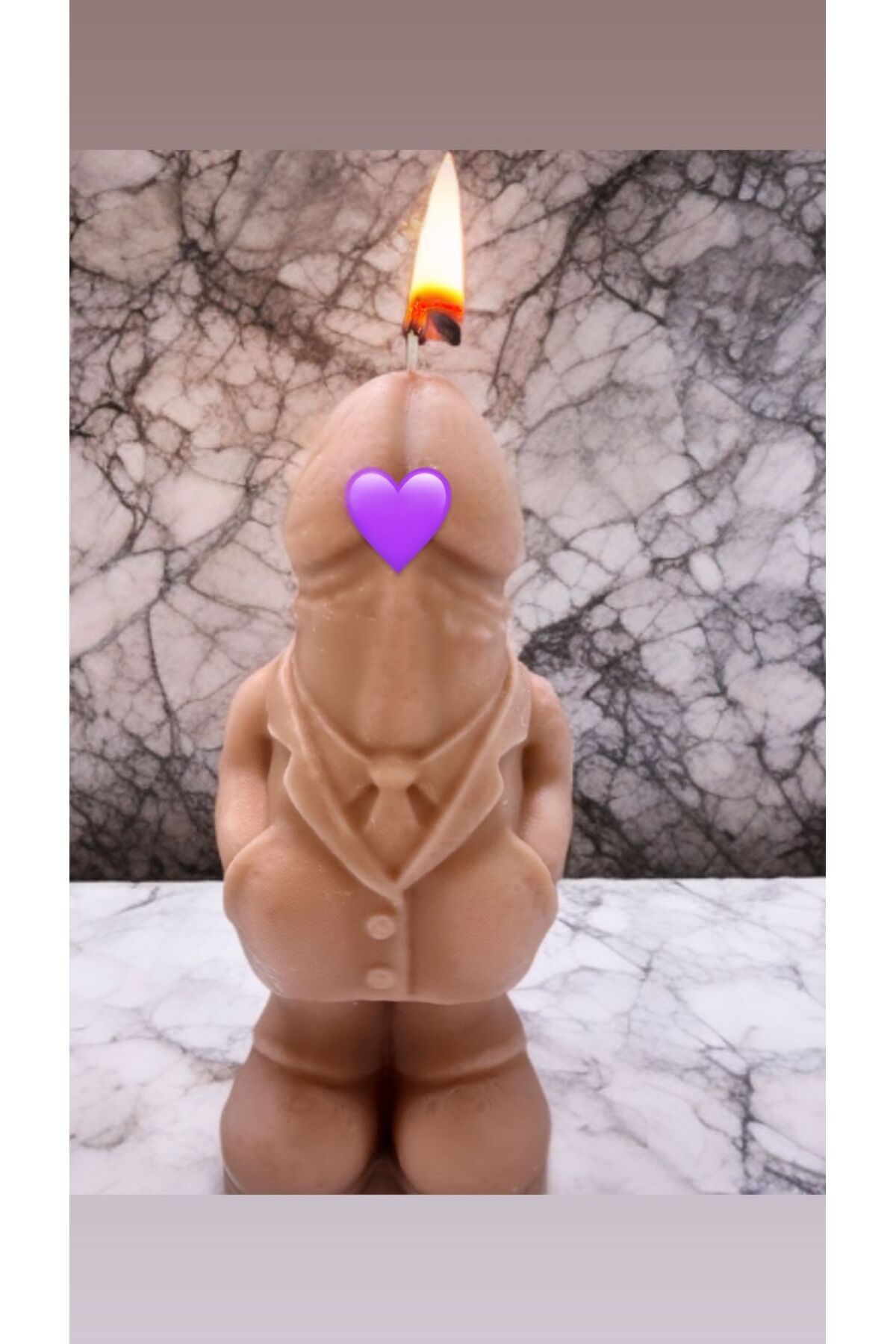 Aresmumatölyesi  Esprili Hediyelik Smokin Giymiş Dekoratif Mum 15 Cm 300 Gr Büyük