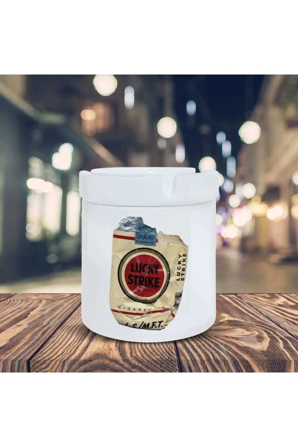 Esprili Küllük Buruşmuş Paket Baskılı Kül Tablası K-123