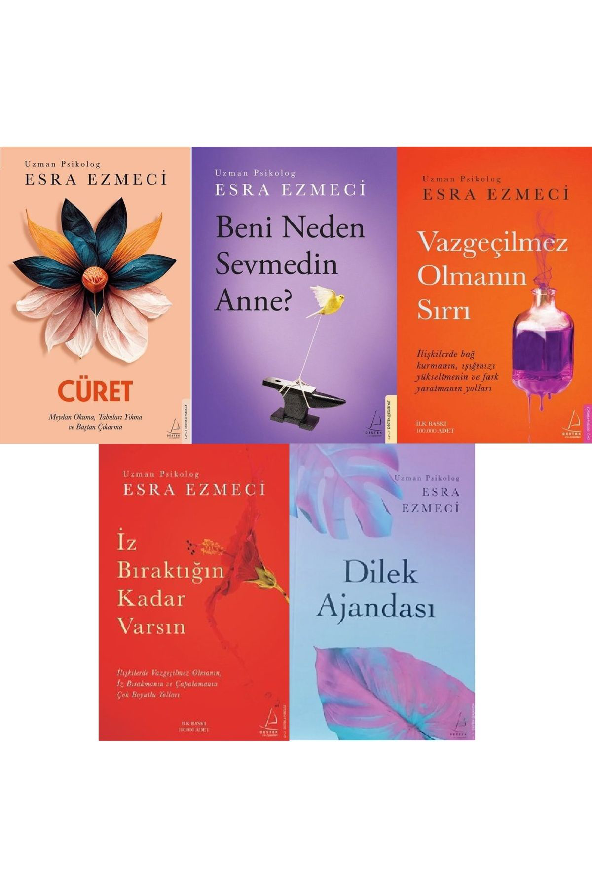 Esra Ezmeci Son 4 Kitap + Dilek Ajandası Set /Cüret+Beni Neden..+Vazgeçilmez Olmanın.+İz Bıraktığın.