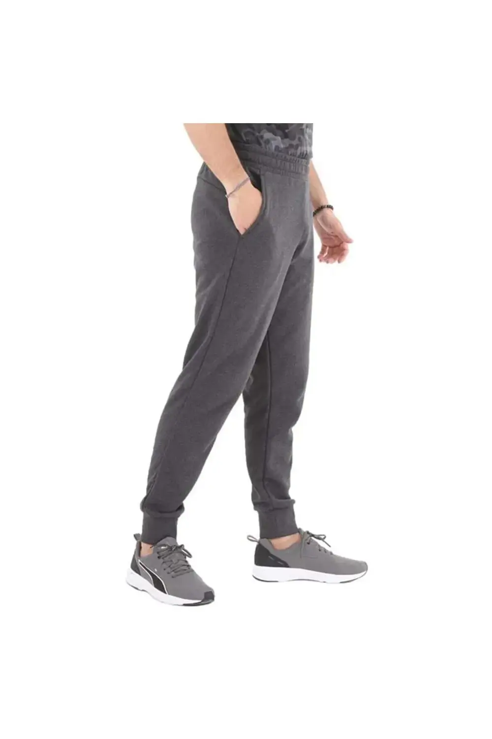 ESS LOGO PANTS TR CL DARK GRAY HEATHER-C ERKEK PANTOLON