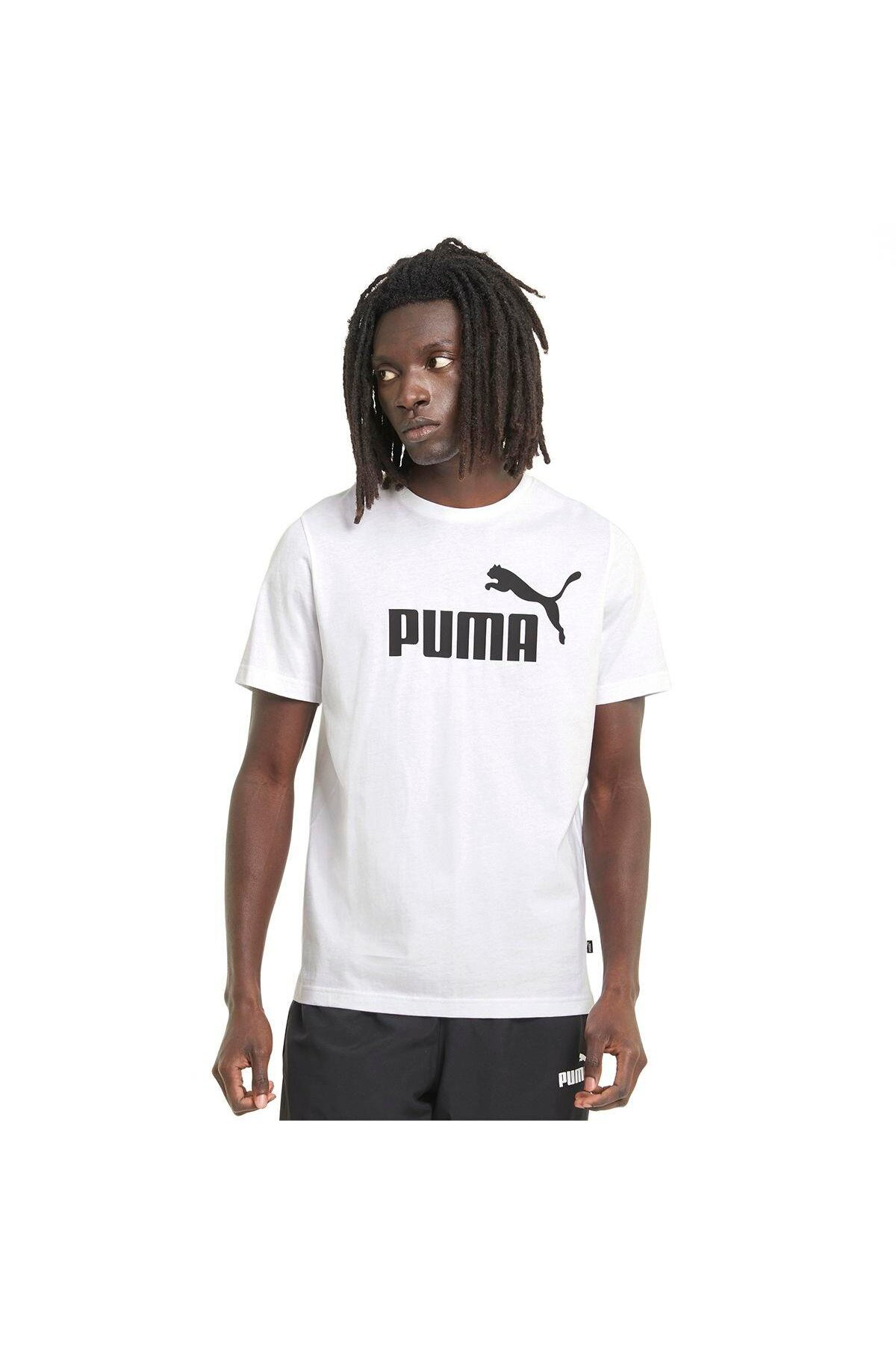 Puma Ess Logo Tee White Erkek T-Shirt