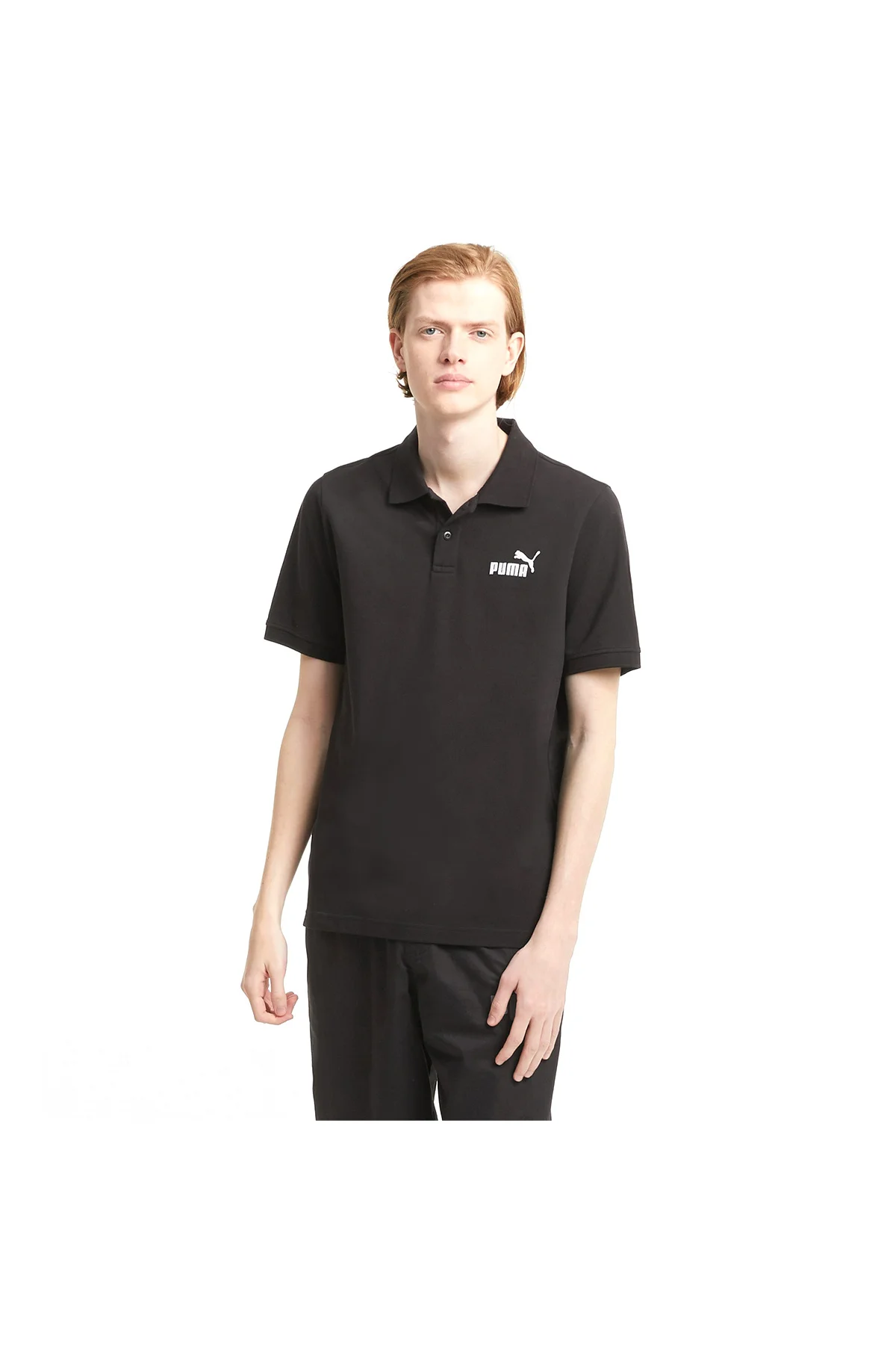 Essential Pique Polo Erkek Siyah Günlük Stil Polo Tişört 58667401
