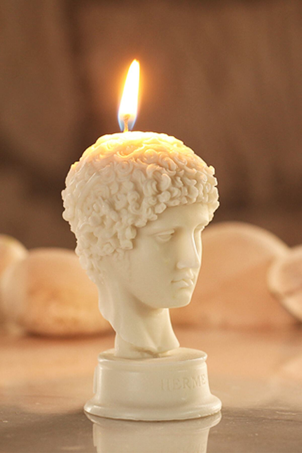 Vawa Estevia Mum Hermes Dekoratif Hediyelik Vanilya Kokulu Heykel Mum