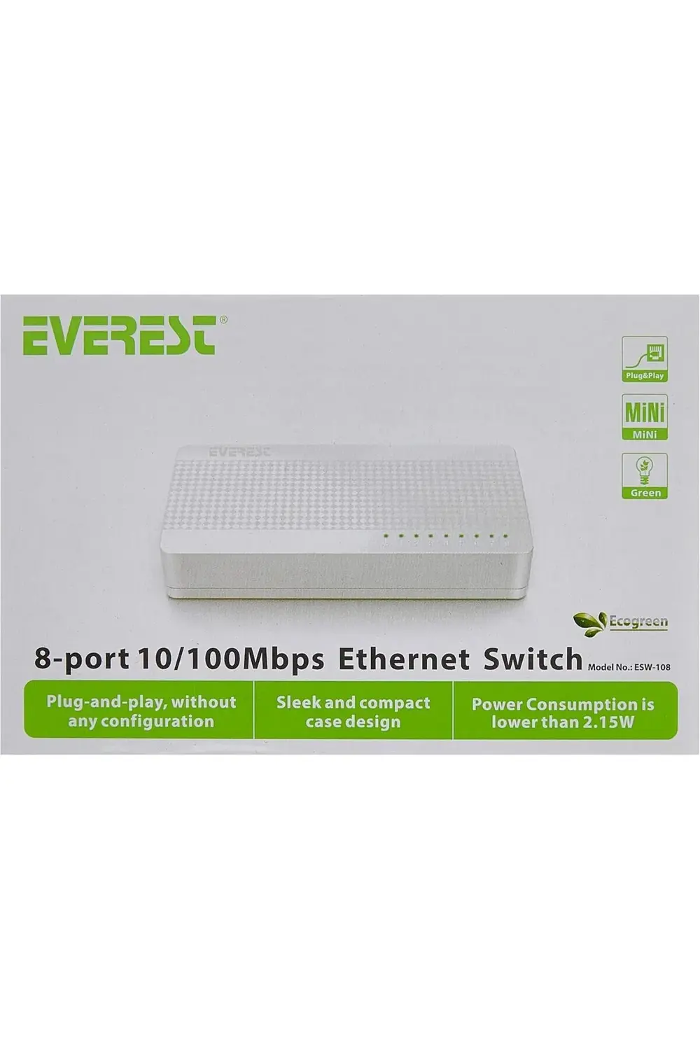 ESW-108 8 Port 10/100Mbps Ethernet Switch Hub 395519