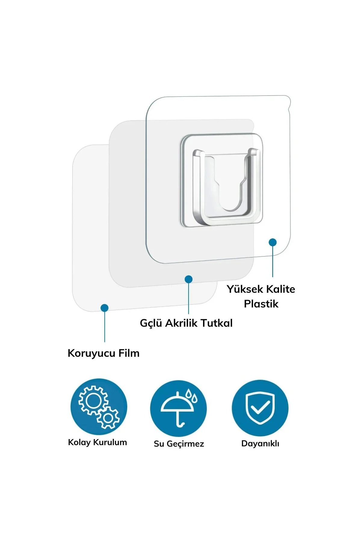 Eşya Sabitleme Askısı 10 Çift Şeffaf Çift Taraflı Yapışkanlı Geçmeli Klips Eşya Sabitleme Askısı 10 Çift Şeffaf Çift Taraflı Yapışkanlı Geçmeli Klips