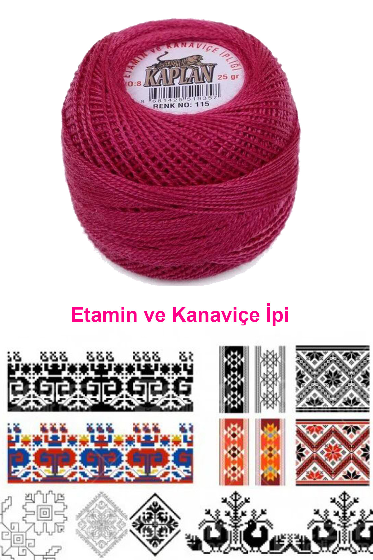 Kaplan Etamin Ve Kanaviçe İpi 8 No 115
