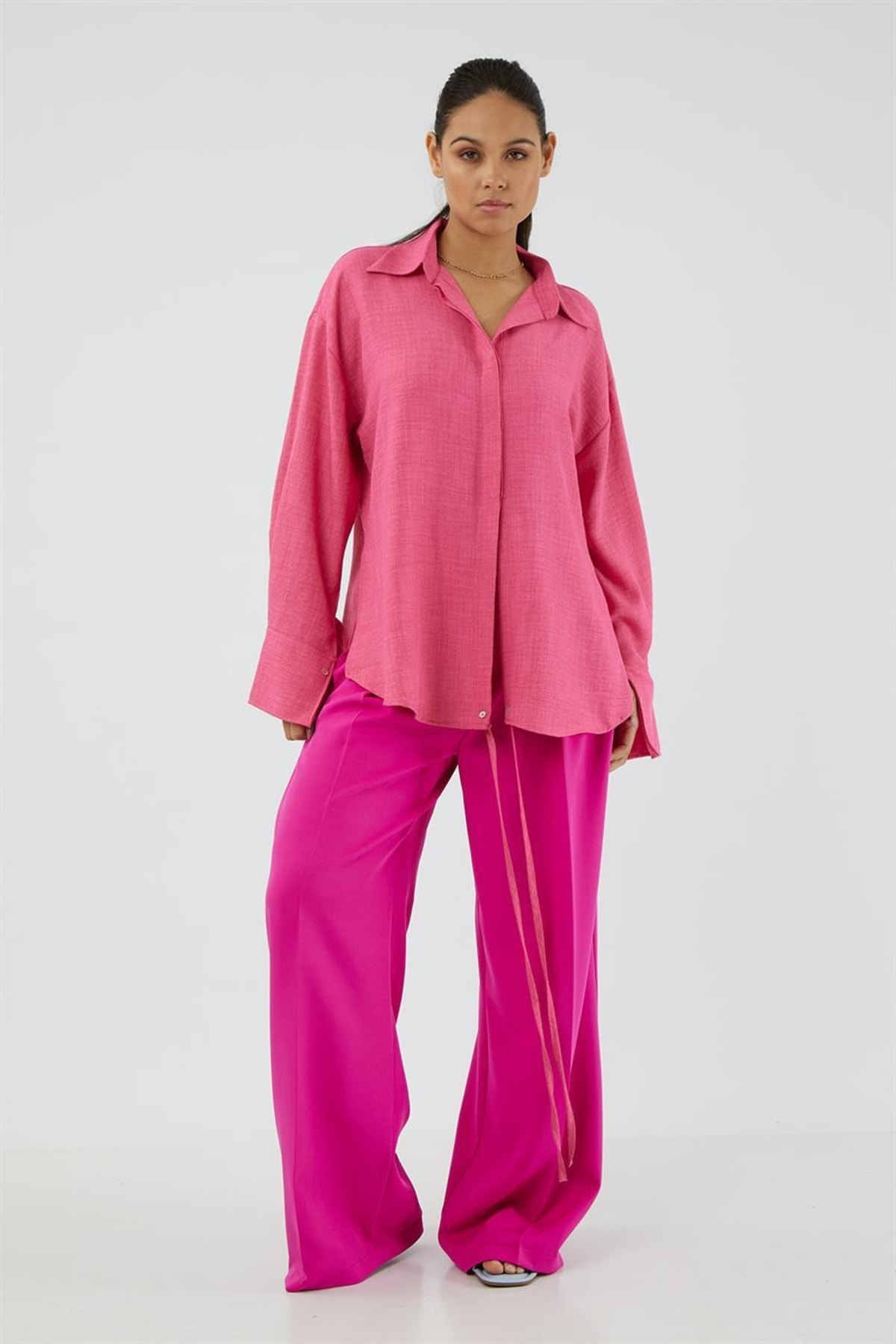 Dreamlike Etek Ucu Biyeli Belden Bağlanan Anvelop Uzun Kol Gizli Pat İlik D