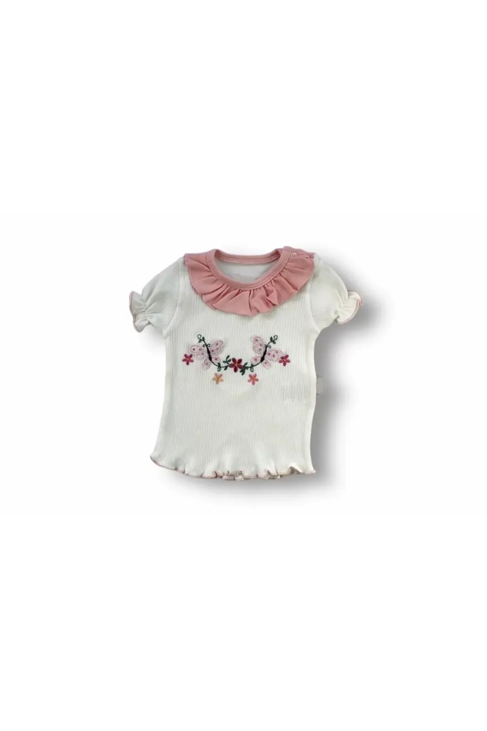 Eterelle Çiçek Nakışlı Roman Şalvar Bandanalı Kısa Kollu Sweat 3l