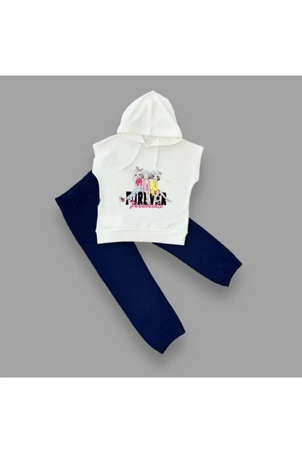 Eterelle Forever Cici Kızlar Baskılı Kapşonlu 2li Kız Çocuk Takım