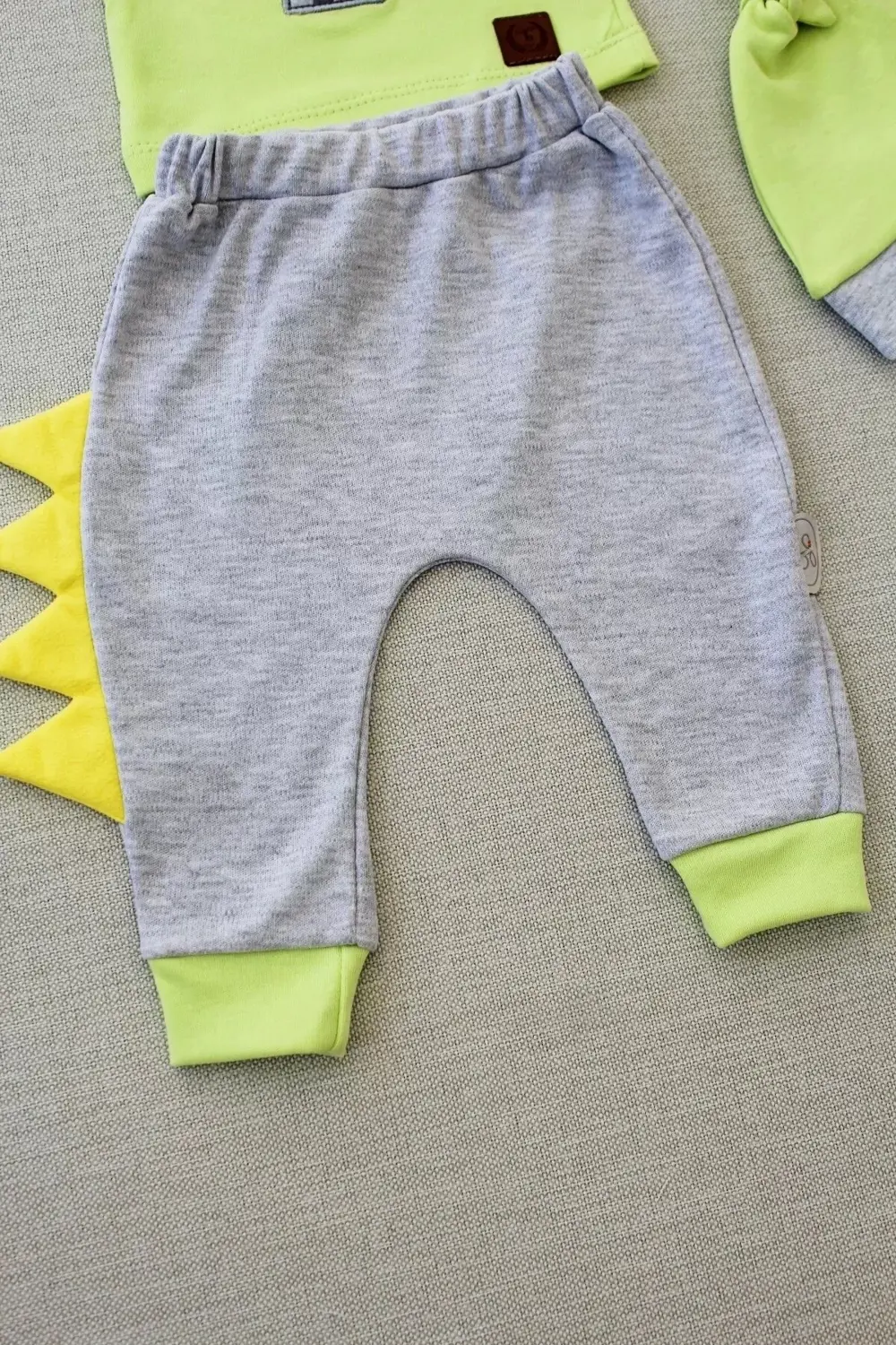 Eterelle Minik Dino Nakışlı Şapkalı Uzun Kollu Sweat 3lü Kız-erke