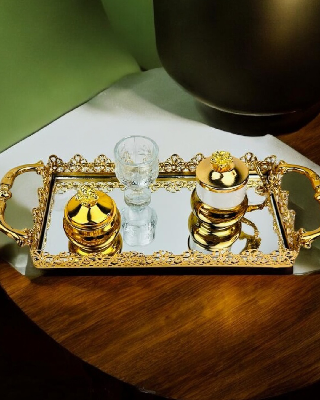 Cyzhome Eternal Gold Söz Nişan Tepsisi Ve Damat Kahve Tepsisi Cyzhome Eternal Gold Söz Nişan Tepsisi Ve Damat Kahve Tepsisi