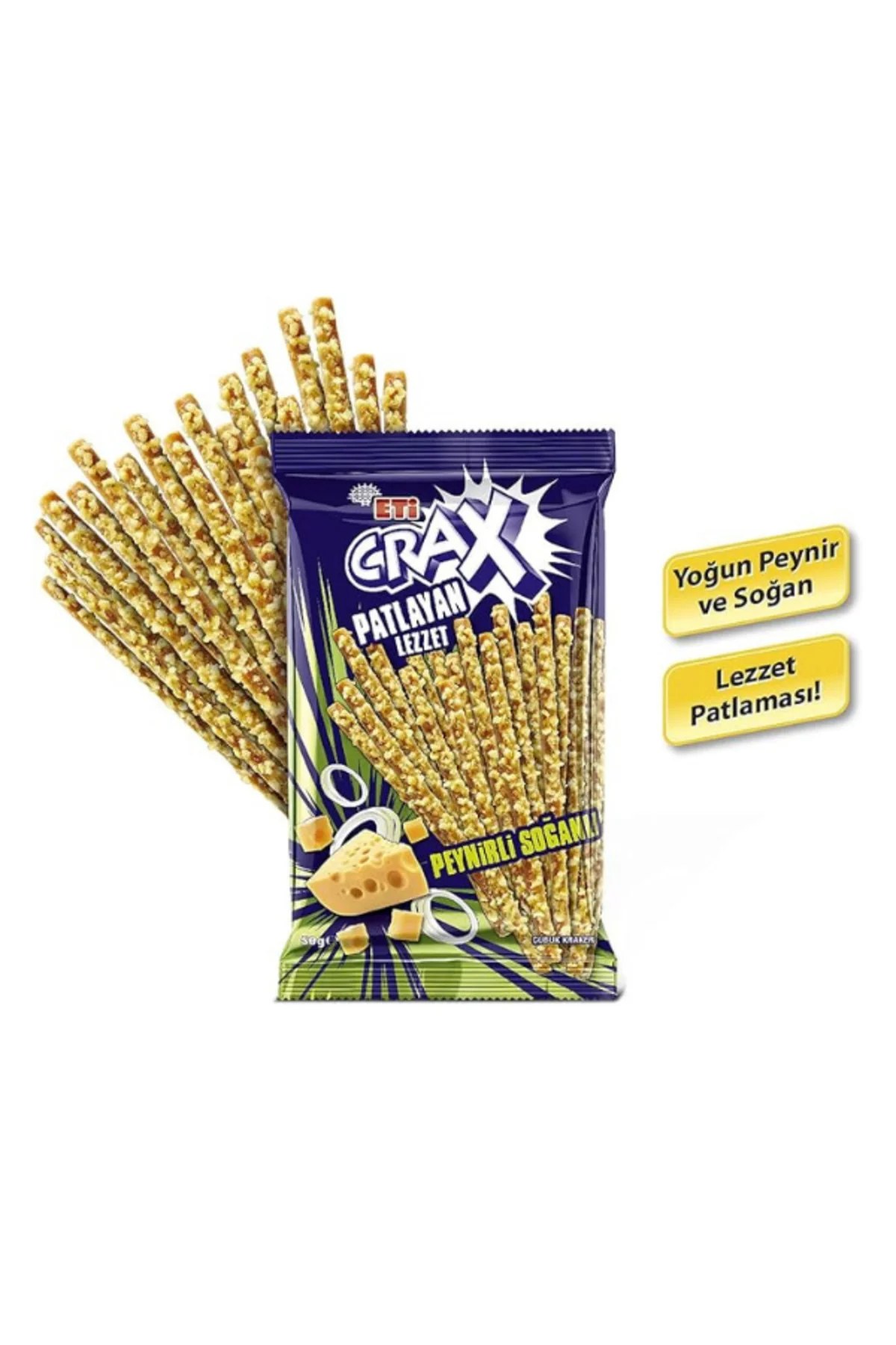 ETİCrax Patlayan Lezzet Peynirli Soğanlı Çubuk Kraker 50 g x 20 A