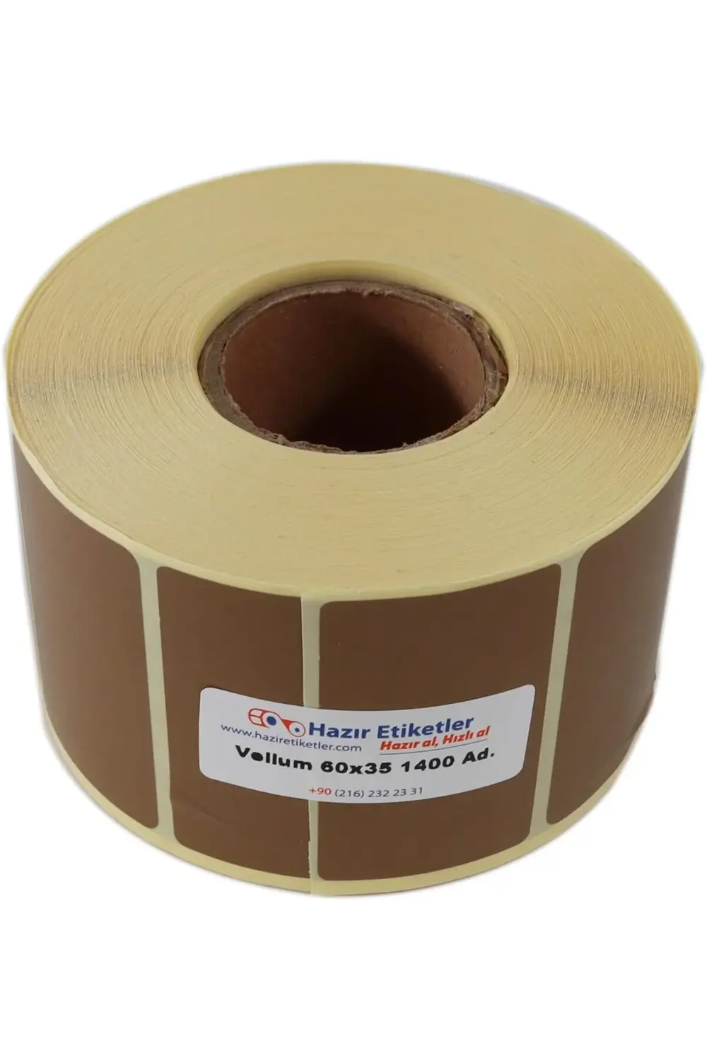Etiket 60mm X 35mm 1400 Adet Kahverengi Zemin Baskılı 395519