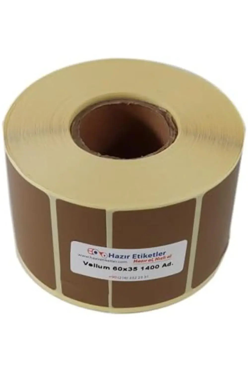 Etiket 60mm X 35mm 1400 Adet Kahverengi Zemin Baskılı 395519