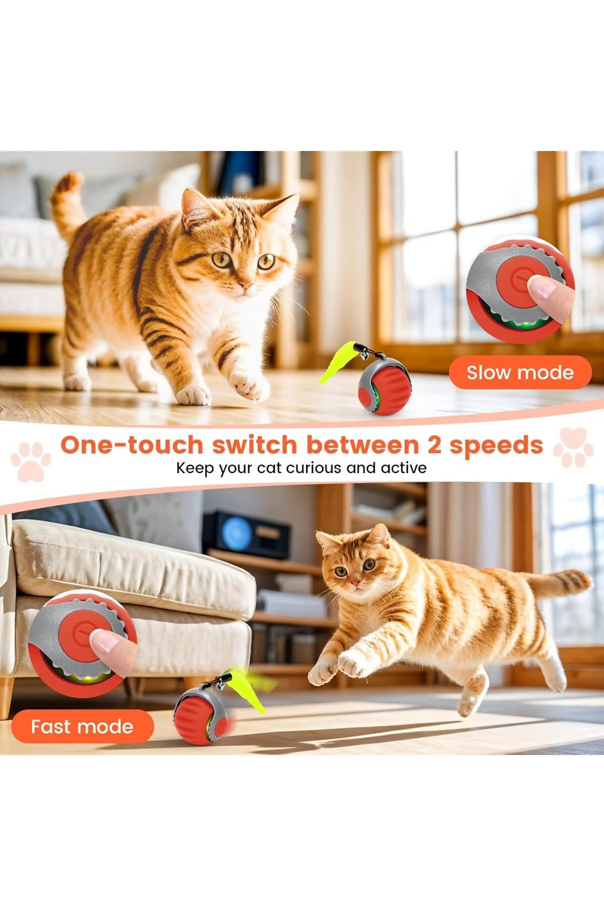 Etkileşimli kedi oyuncağı top elektrikli 2025 yeni Magic Ball köp