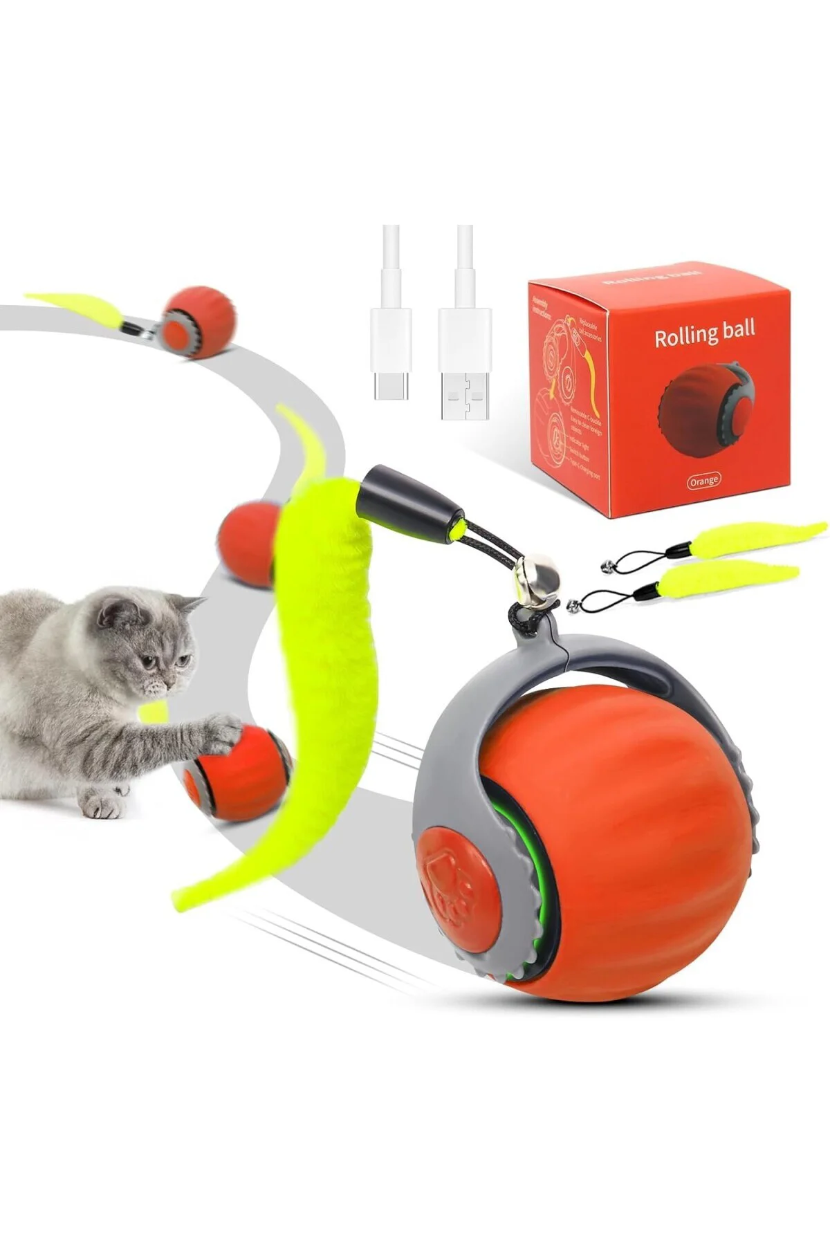 Etkileşimli kedi oyuncağı top elektrikli 2025 yeni Magic Ball köp