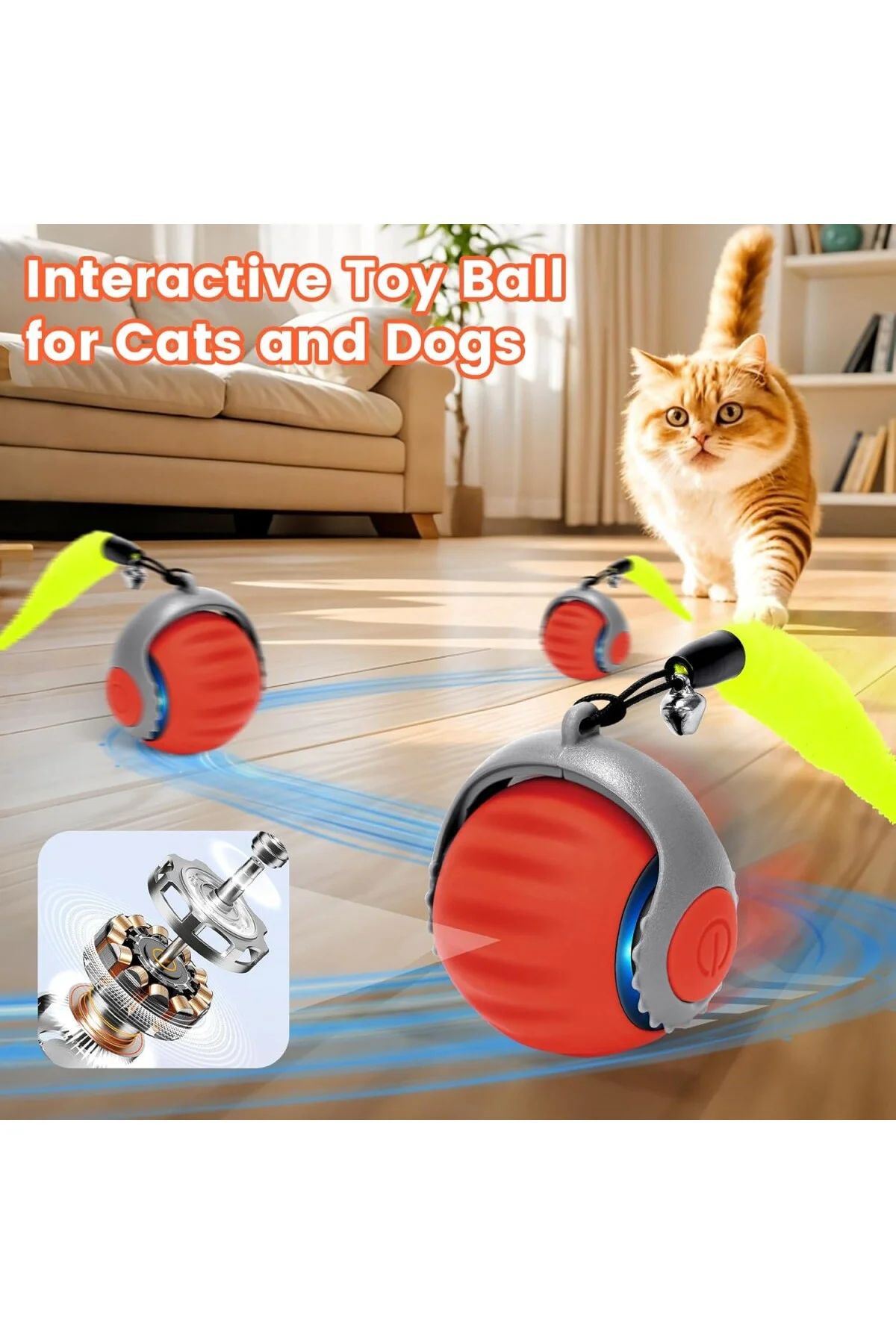 Etkileşimli kedi oyuncağı top elektrikli 2025 yeni Magic Ball köp
