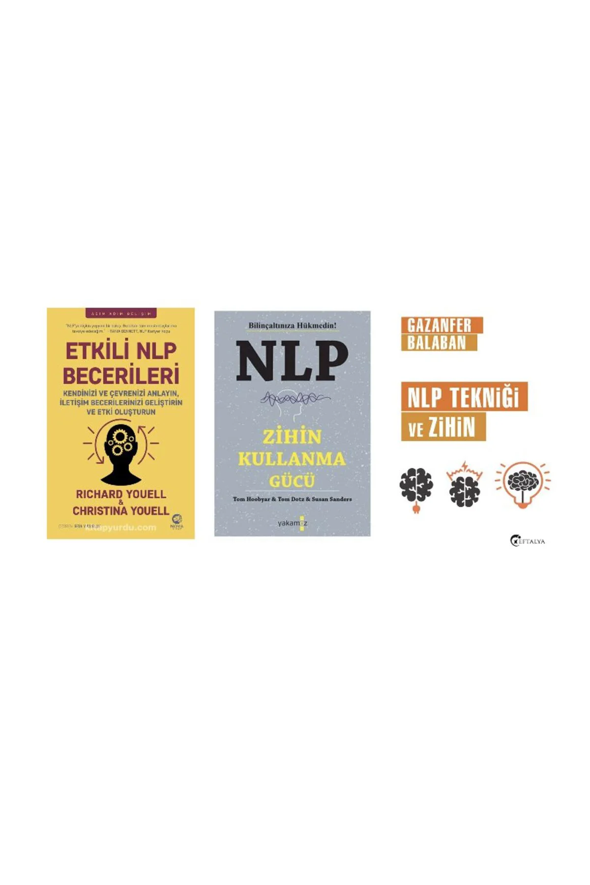 etkili nlp becerileri + nlp + nlp teknigi ve zihin= 3 set