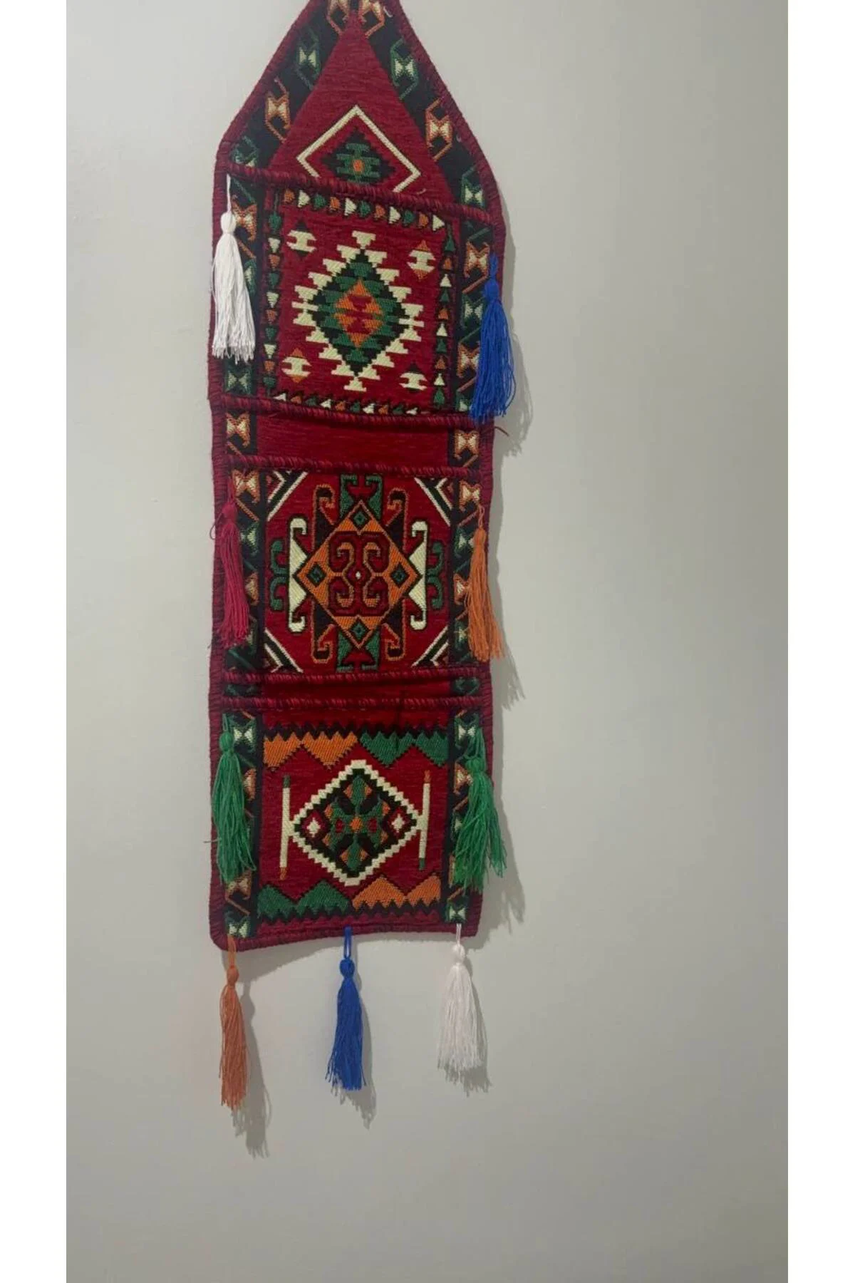 Etnik Desenli 3 Cepli Duvar Organizeri ve Dekoratif Duvar Süsü 27x 90 cm Etnik Desenli 3 Cepli Duvar Organizeri ve Dekoratif Duvar Süsü 27x 90 cm