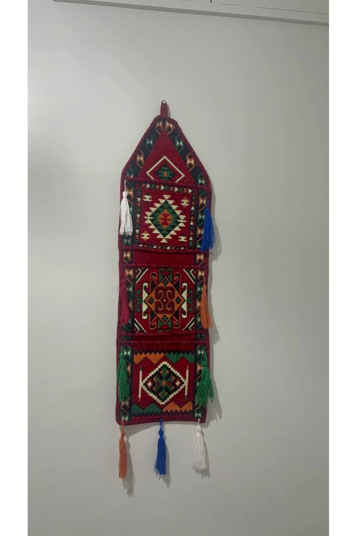Etnik Desenli 3 Cepli Duvar Organizeri ve Dekoratif Duvar Süsü 27x 90 cm Etnik Desenli 3 Cepli Duvar Organizeri ve Dekoratif Duvar Süsü 27x 90 cm