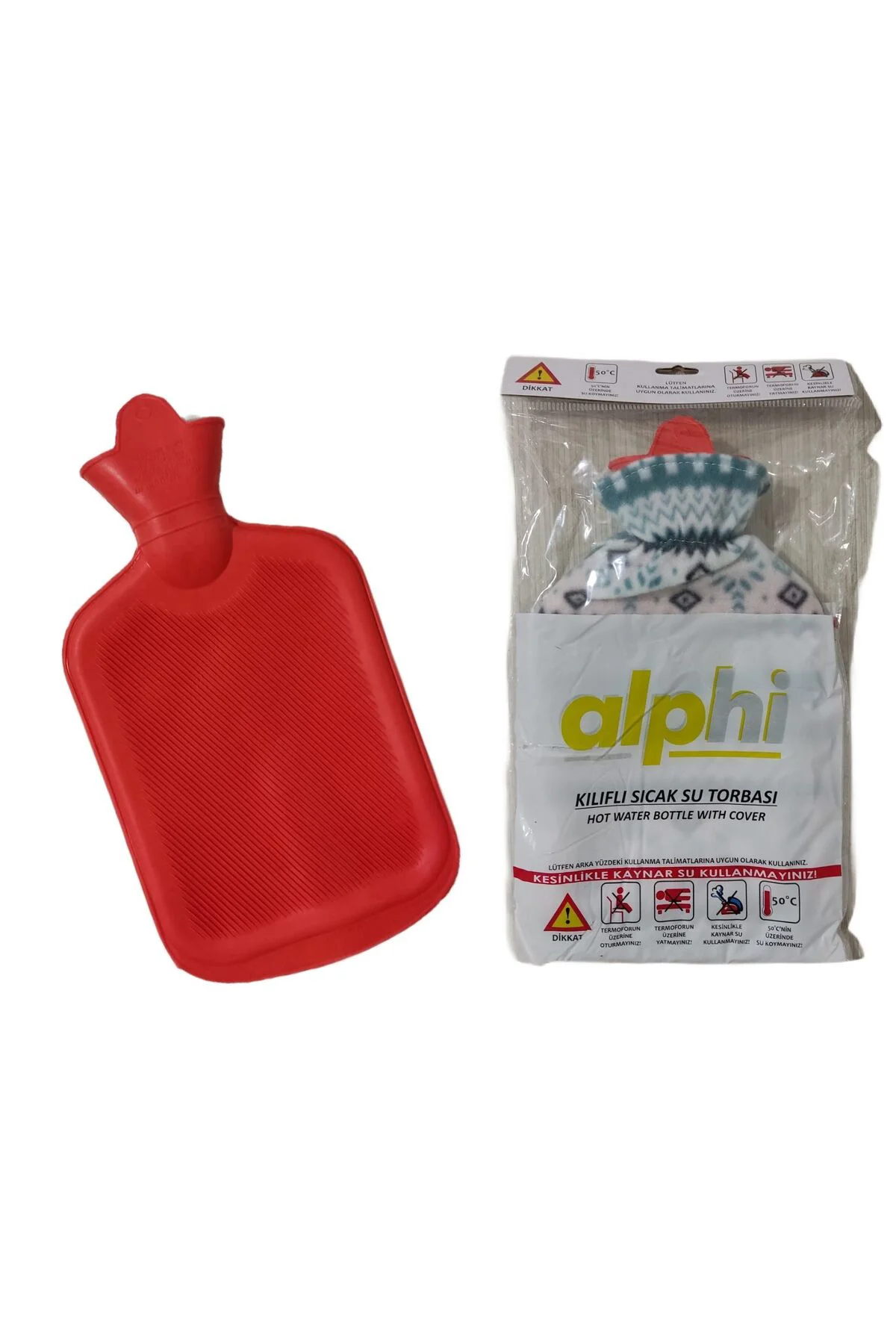 Etnik Desenli Termofor Kılıflı Sıcak Su Torbası Desenli Termofor 